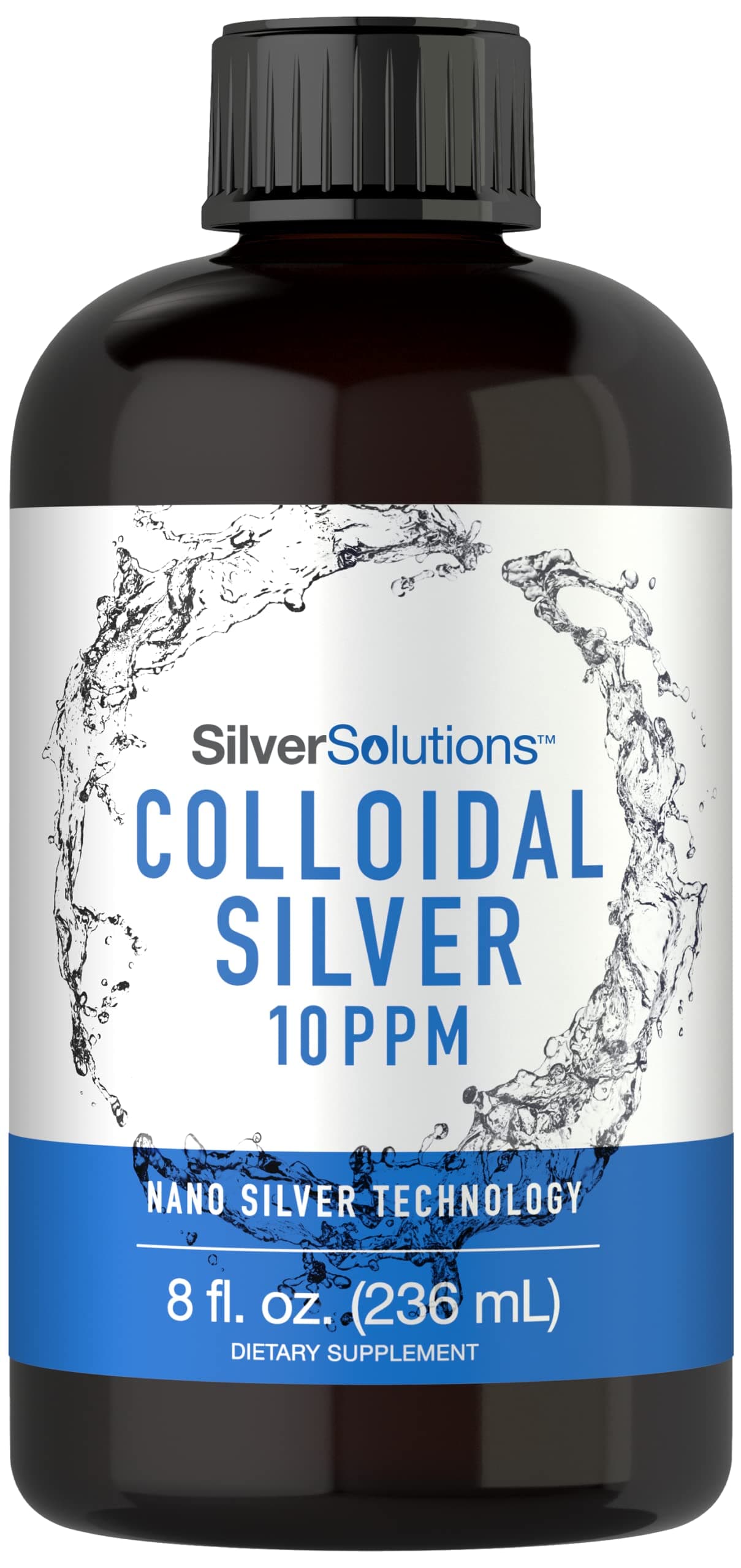 Carlyle Colloidal Silver | 10 PPM | 8 oz (236 mL) | Nano Silver Technology Solutions | Vegetarian, Non-GMO, & Gluten Free Supplement