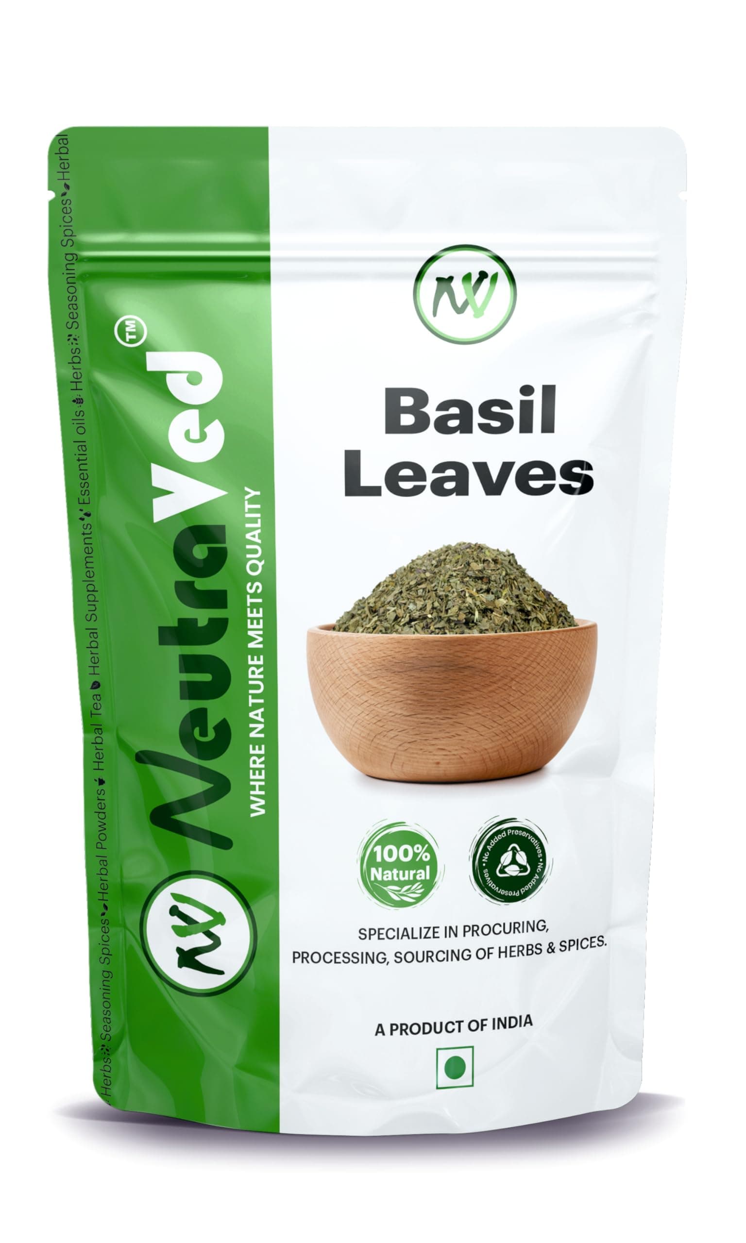 Basil Leaves Dried | 70 grams Resealable Pouch | Herbal Tea Preparation | Basil Leaves for Pasta & Pizza Seasoning | For Adding Aroma To Homemade Sauces