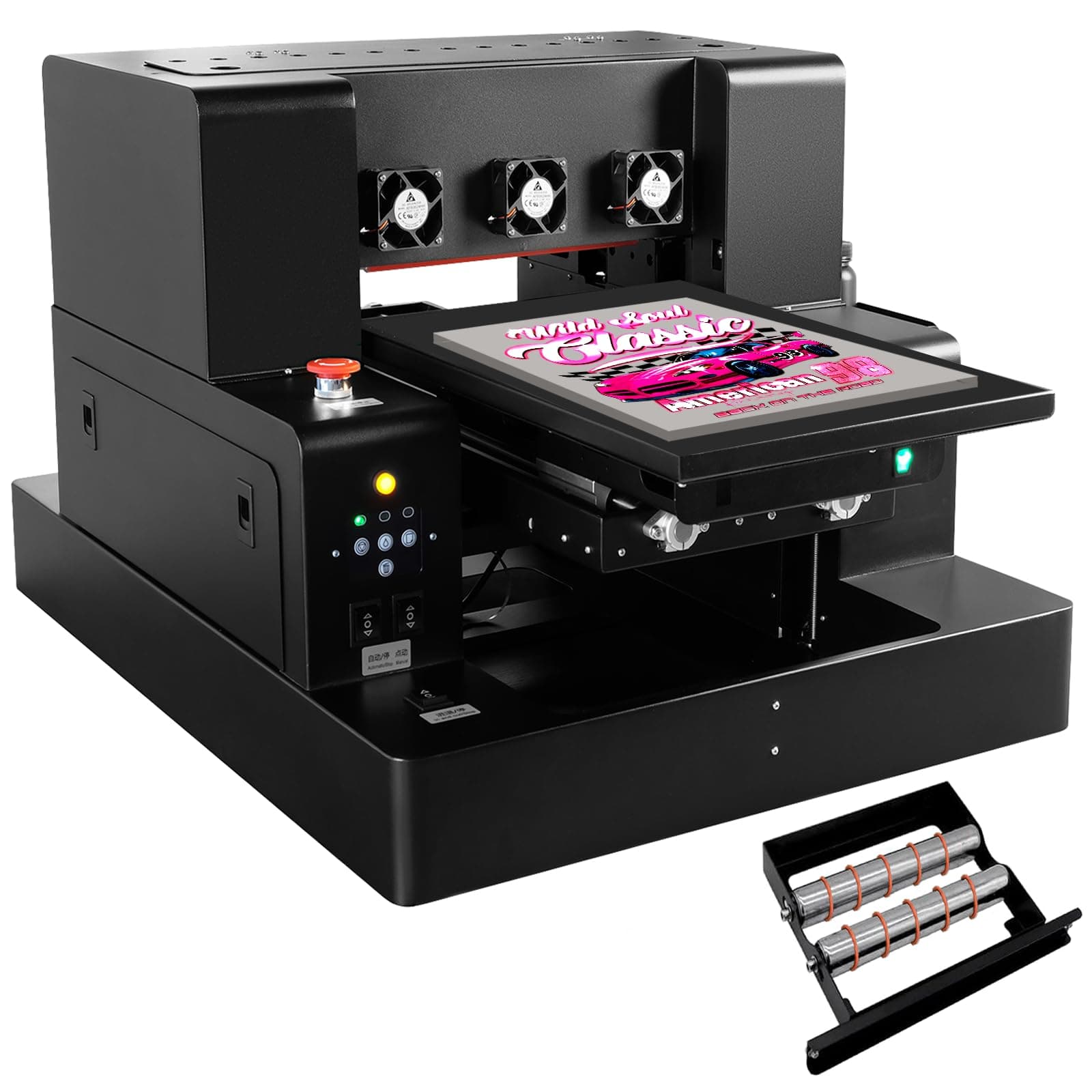 UV Printer Machine, A4 L805 UV Flatbed Printer with Bottle Holder, High Resolution 2880 * 1440dpi, UV DTF Printers for Phone Case Acrylic Metal Leather Photo ABS
