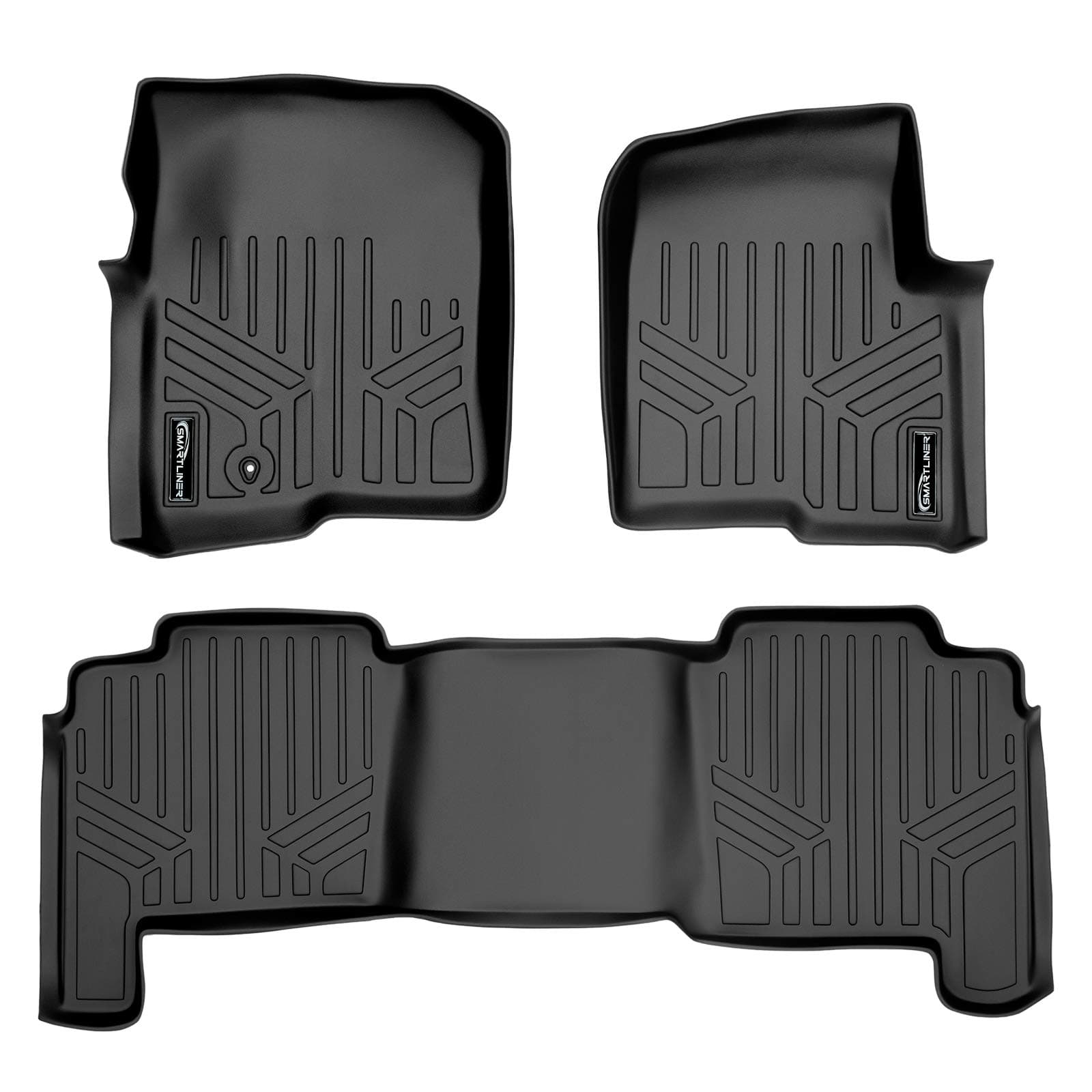 SMARTLINER Floor Mats, 2-Row Liner Set Compatible with 2004–2008 Ford F-150 | SuperCrew | Carpet Flooring