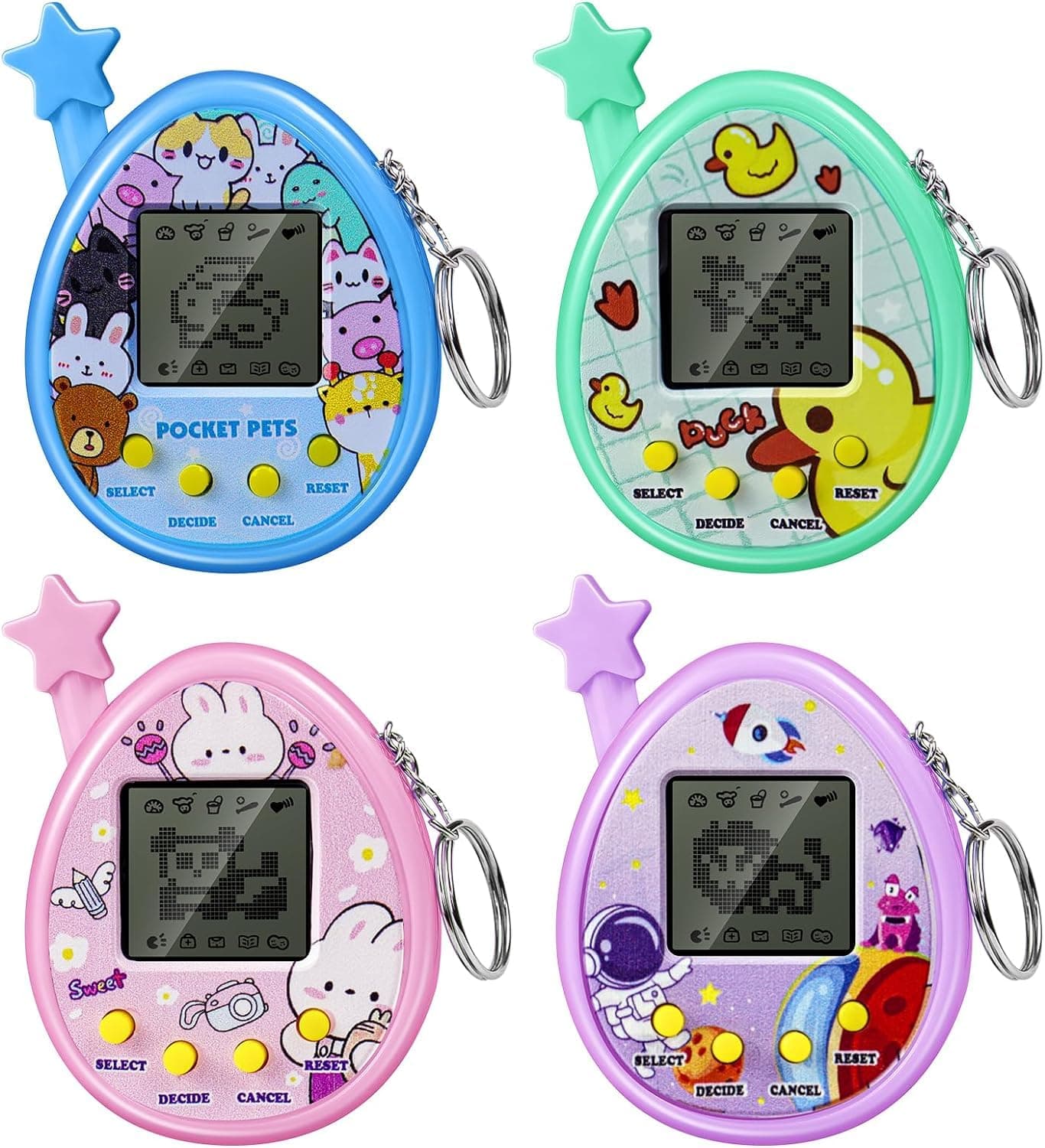 Kastwave Interactive Toy Digital Pet - Virtual Electronic Pets Video Game Party Favors For Kids Keychain Supplies