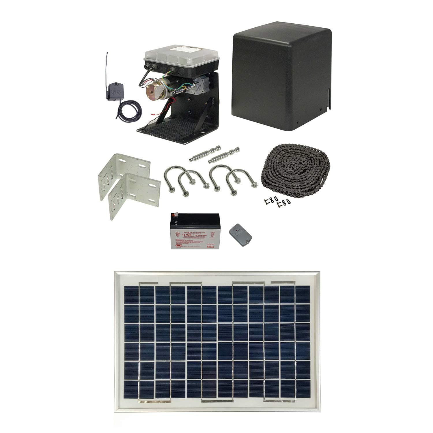 Low Profile Slide Gate Opener Solar Package (10 Watt Solar Panel)