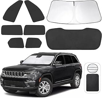 TINGLU 8PCS Window Shades for Jeep Grand Cherokee 2022-2025(Not for Grand Cherokee L&Jeep Cherokee) Accessories Car Side Full Windows Rear Windshield Sun Shade Camping Sun UV Rays Privacy Protection