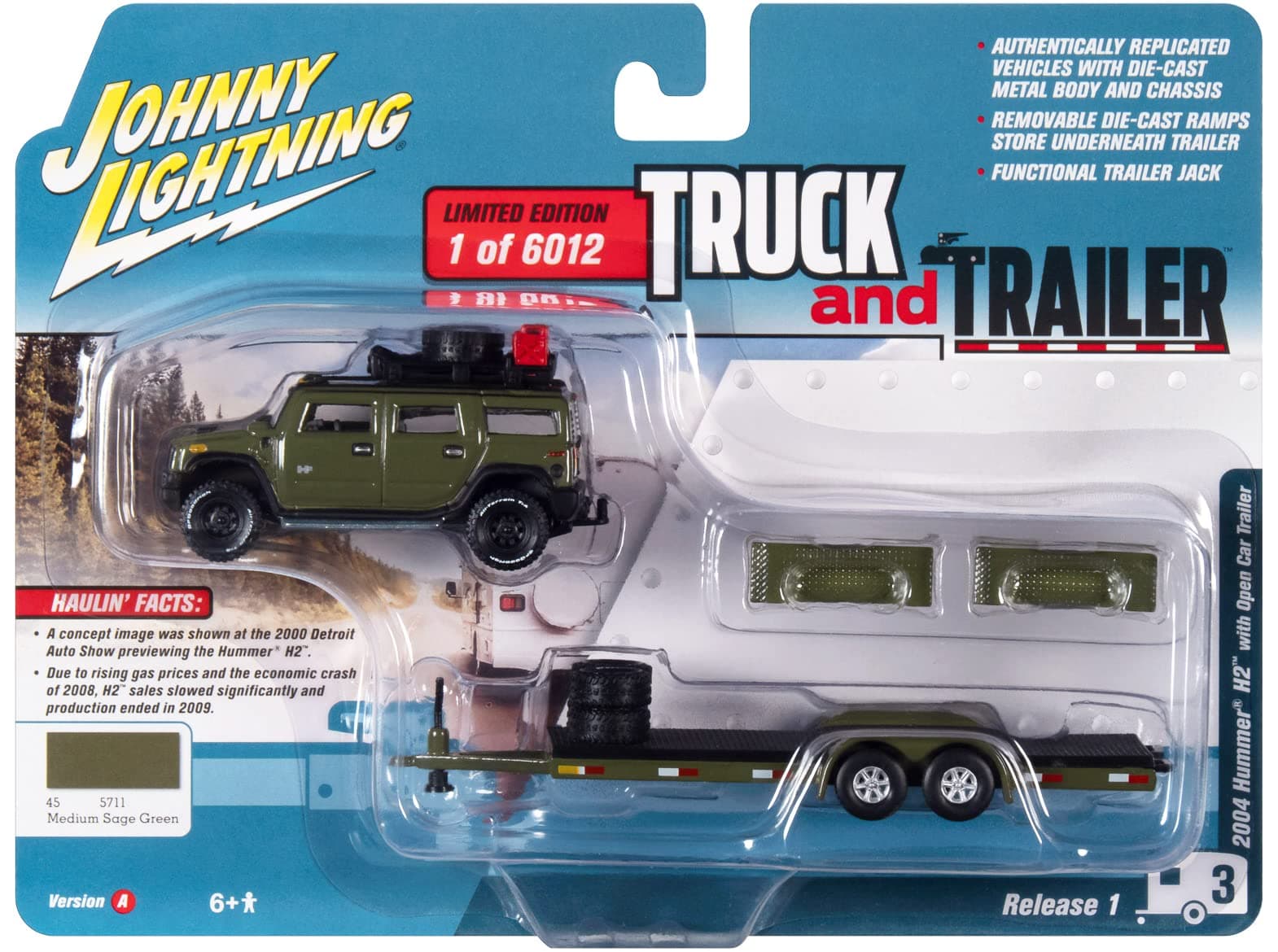 Johnny Lightning - 2004 Hummer H2 w/Open Trailer