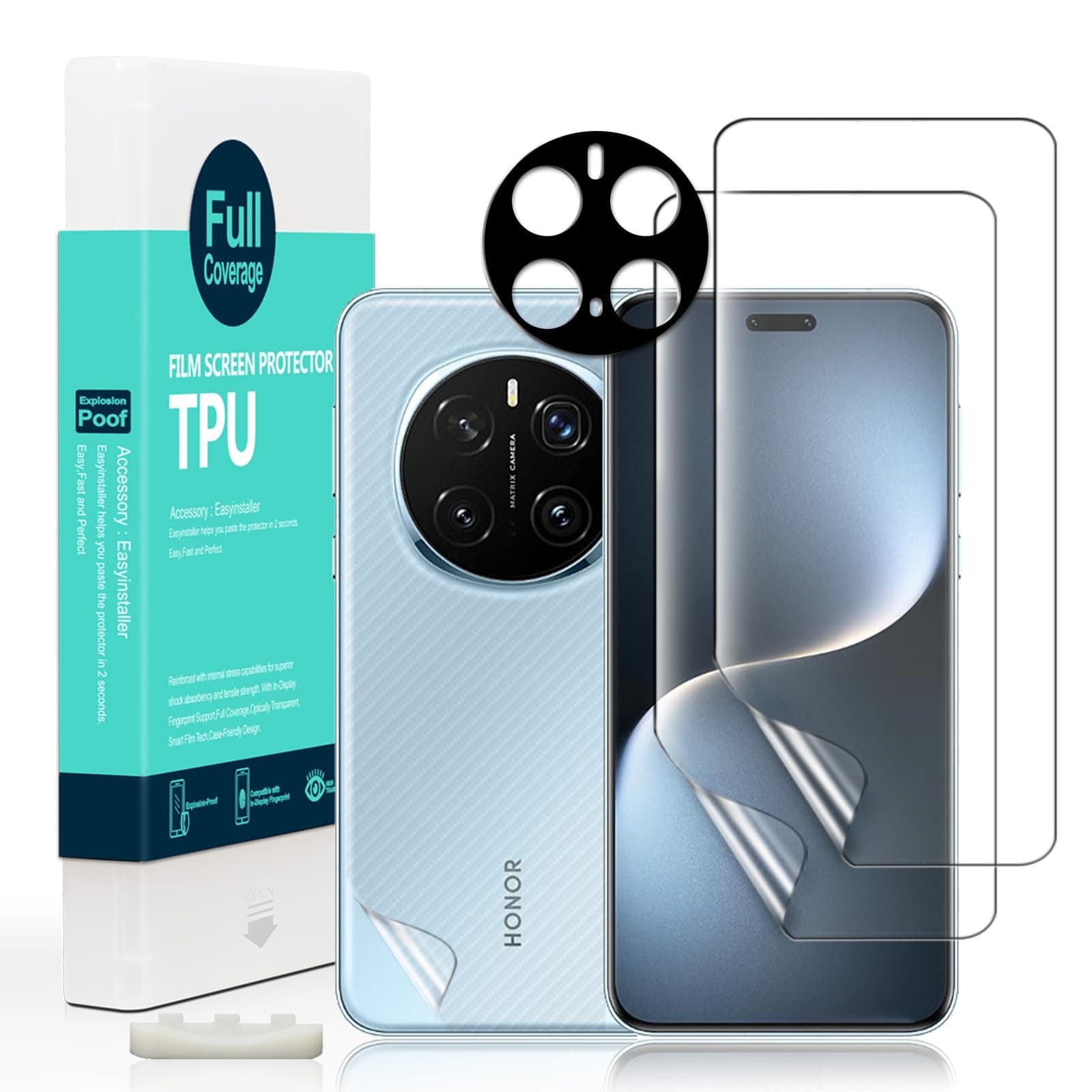 Ibywind for Honor Magic7 Pro 5G Screen Protector,2-Pack,Hydrogel Film with Camera Lens Protector,Easy Installation Tool,Bubble-Free,Fingerprint Unlock Compatible,Anti-Shatter,Anti-Scratch