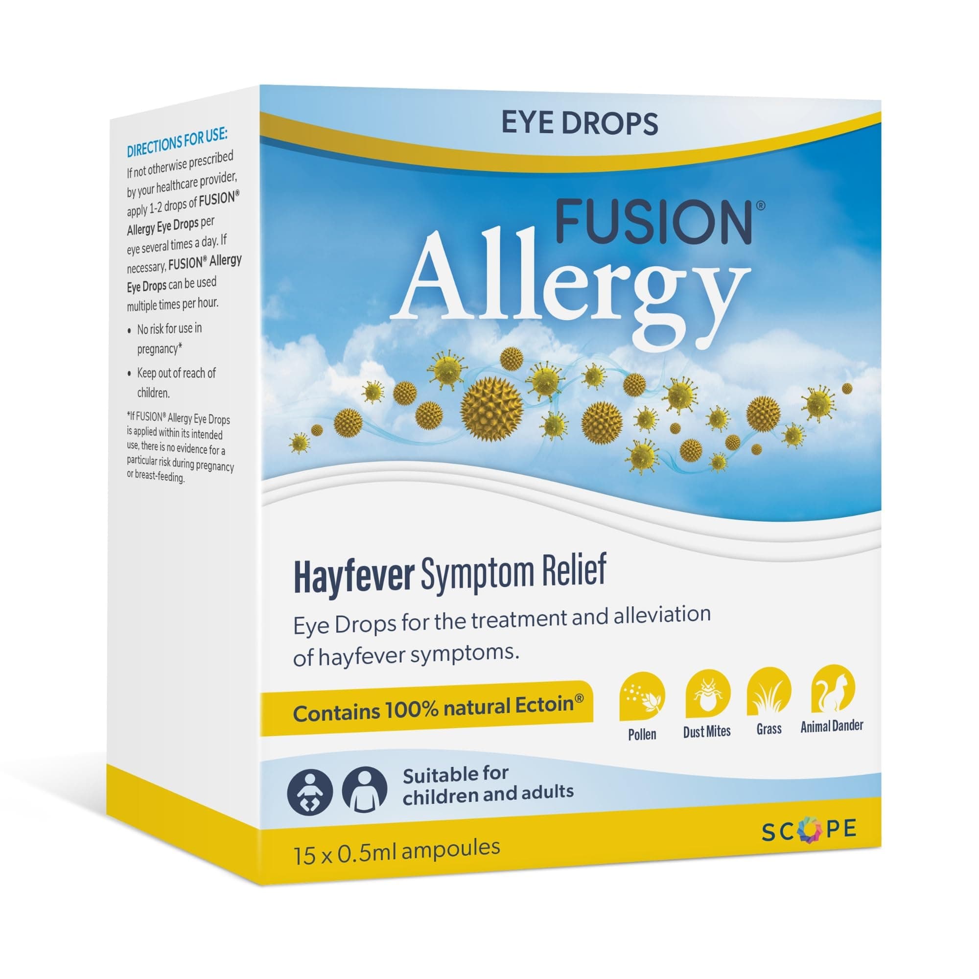 Fusion Allergy with 100% Natural Ectoin - Fast Acting Treatment for Iritated Eyes (15 x 0.5ml doses)