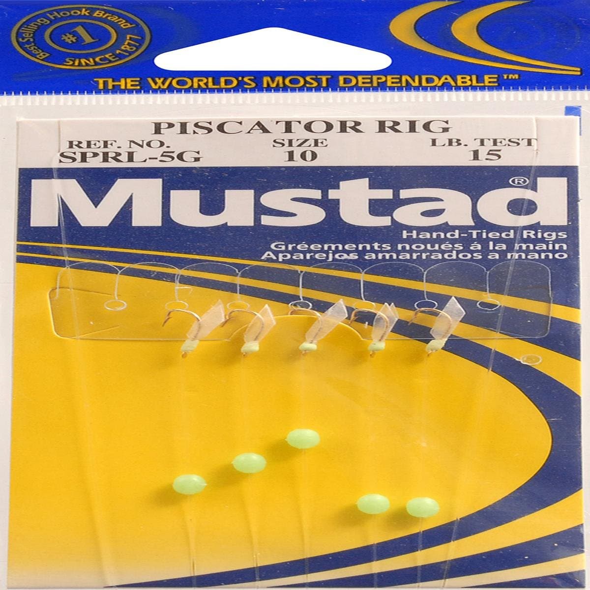 Piscator Bait Rig, Glow Beads, White/Luminous 10