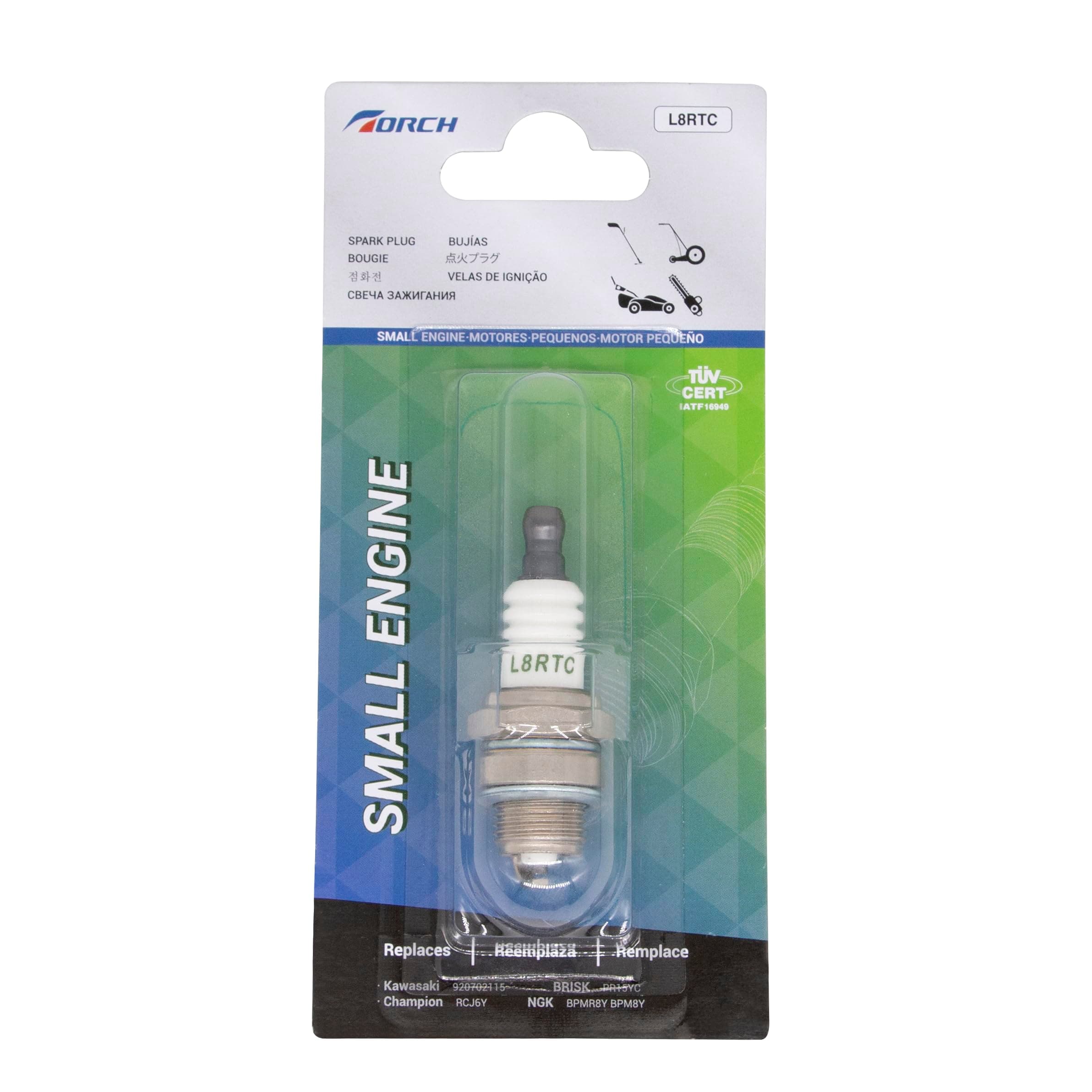 L8RTC Spark Plug Replace for N GK BPMR8Y BPM8Y Spark Plug, for Cham pion RCJ6Y, for Kawa-saki 920702115, OEM