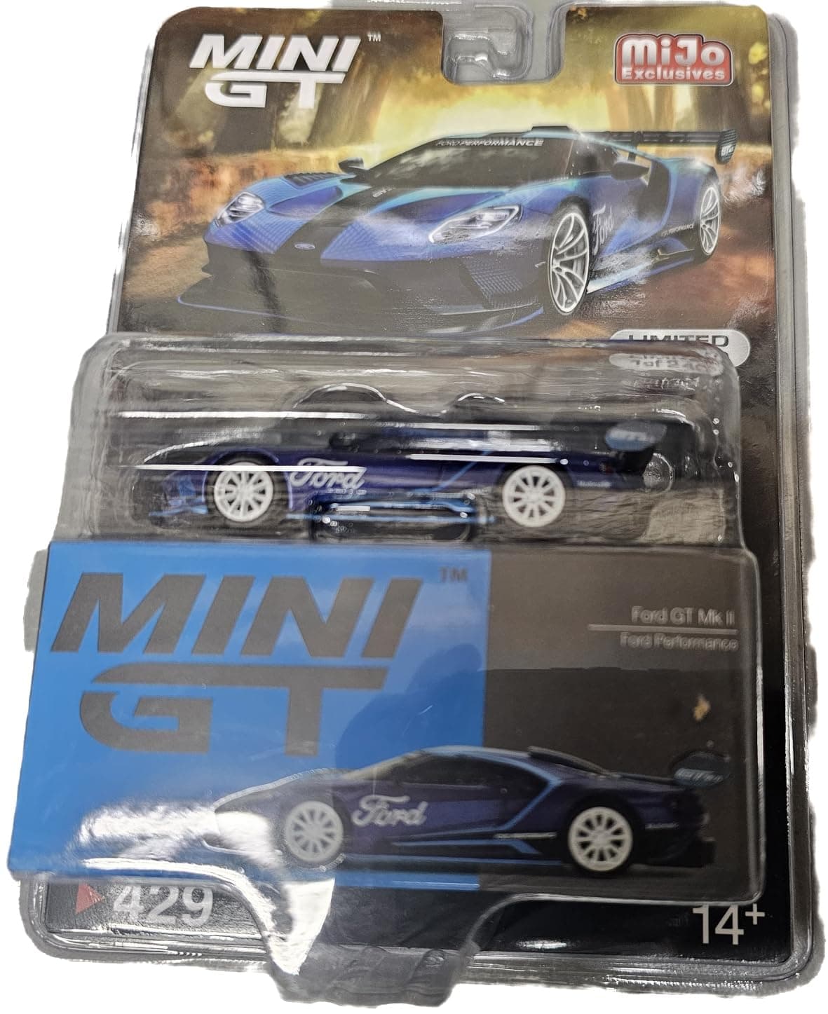 Truescale Miniatures GT MK II Blue with Light Blue Graphics Performance Limited Edition to 2400 Pieces Worldwide 1/64 Diecast Model Car by True Scale MGT00429