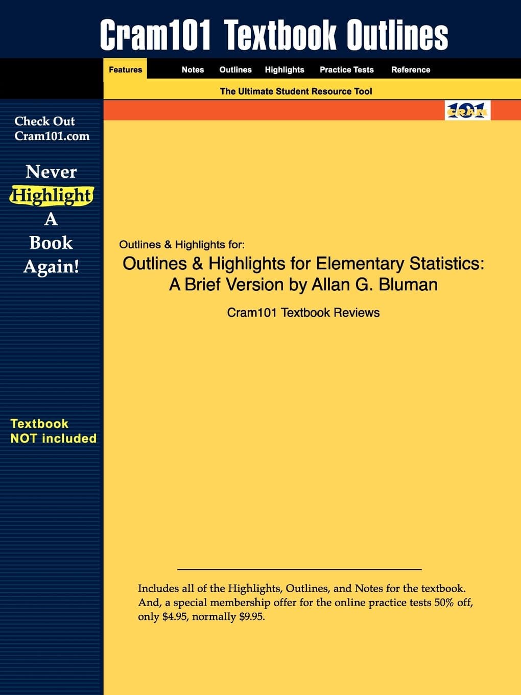 Outlines & Highlights for Elementary Statistics: A Brief Version by Allan G. Bluman
