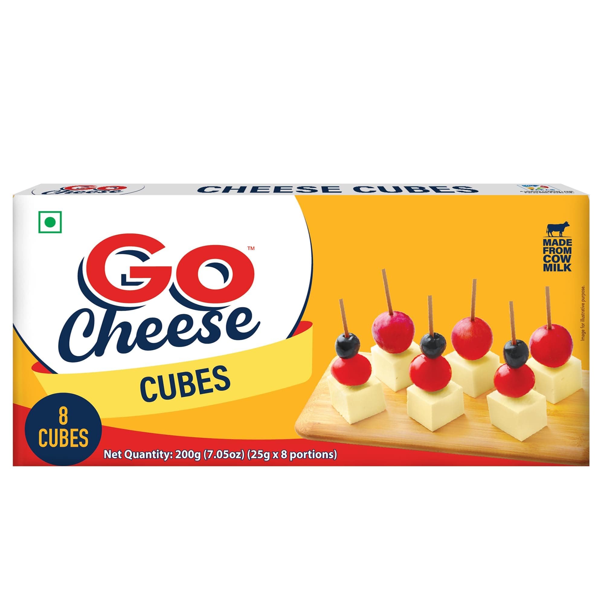 Go Cheese Processed Squares /Cubes Cheddar Cheese 200 g