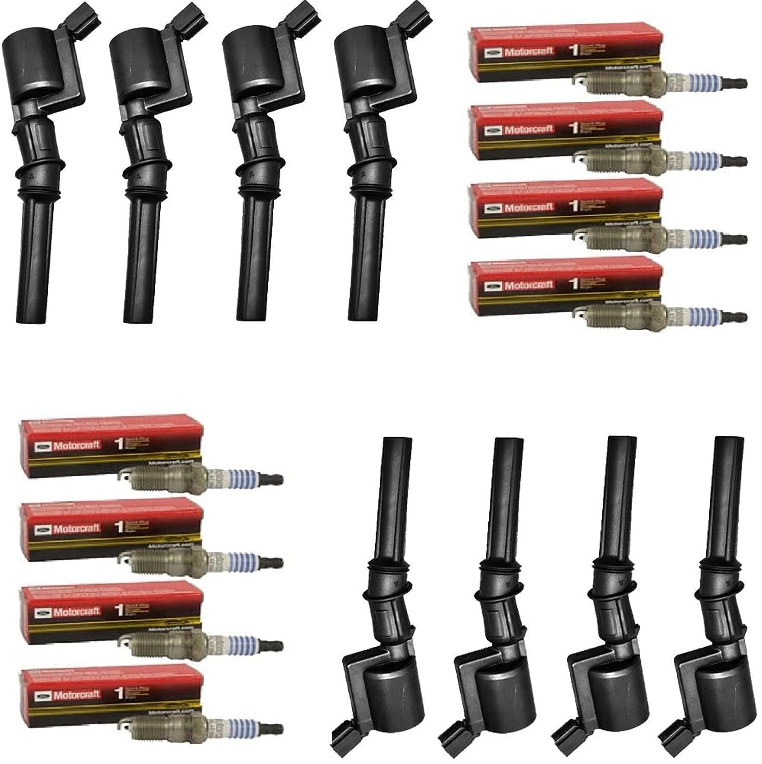 MCK 8pcs Premium Performance Ignition Coil Pack + Motorcraft Platinum Spark Plug Compatible With Mercury Ford Lincoln Expedition Navigator Grand Marquis 98-10 4.6L 4.5L 6.8L V8 FD503 DG508