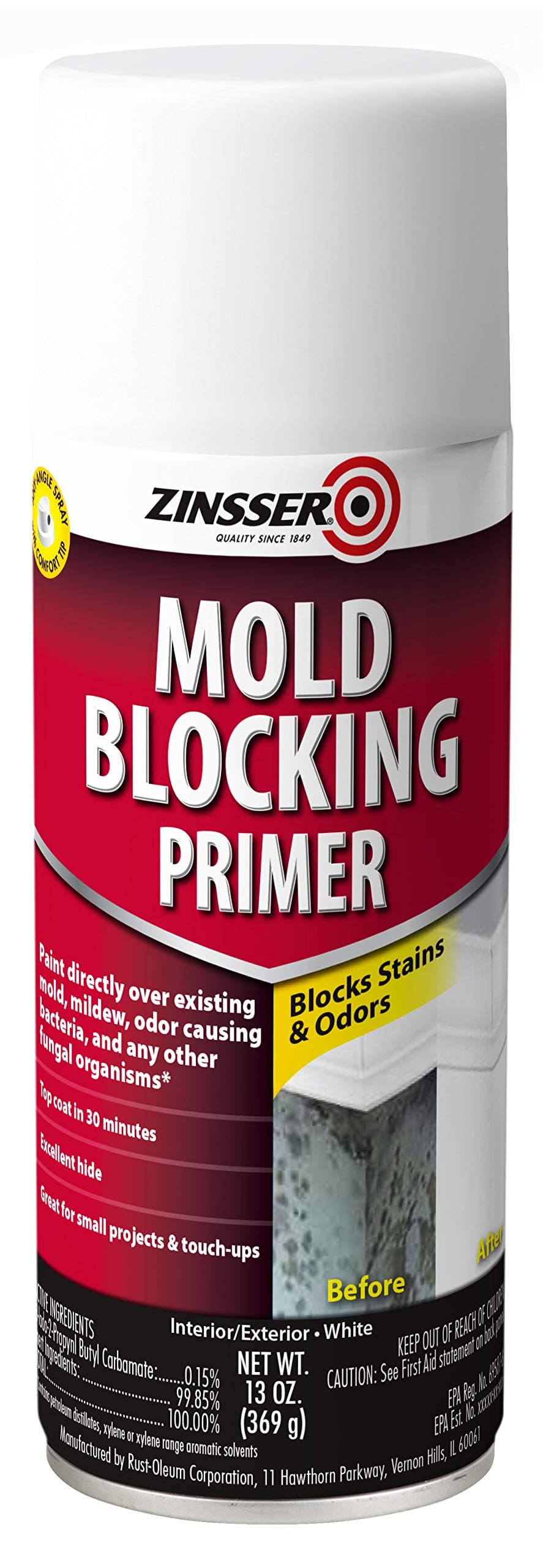 Rust Oleum 287512 Molding Blocking Spray Primer, 13 oz, White