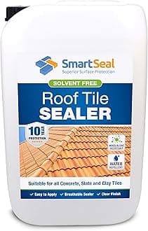 SmartSeal Roof Tile Sealer - 25L - Breathable Clear Roof Sealer. Solvent-Free Clear Sealant that Helps Prevent Moss, Mould, Algae & Lichen Growth on Concrete, Slate & Clay Tiles
