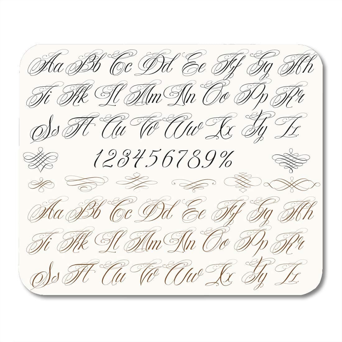 Mouse pads cursive caligraphy calligraphy tattoo alphabet with numbers script letter mouse pad for notebooks,Desktop computers mouse mats
