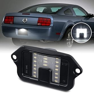 Gempro LED License Plate Light Assembly for Ford Mustang 2005-2009 Rear Bumper Tag Lamps 6000K White, 1PC