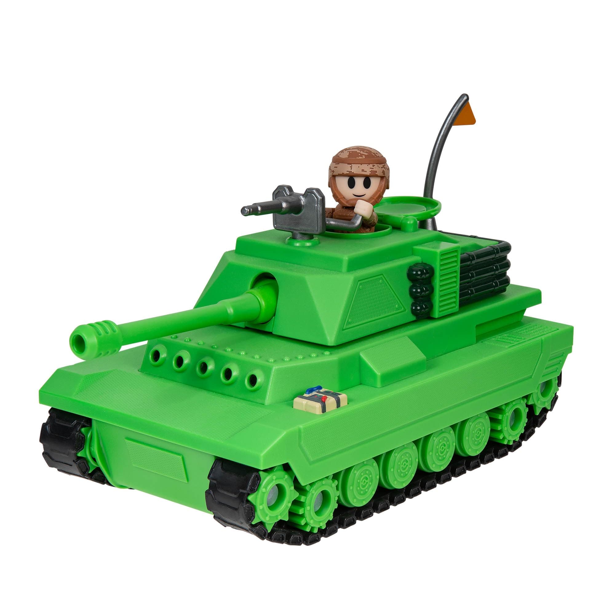 DevSeries Brookhaven Feature Tank 7.5-Inch Vehicle with Lights, Working Treads, Ejecting Turret, 2.75-Inch Figure, and Exclusive Virtual Item Code