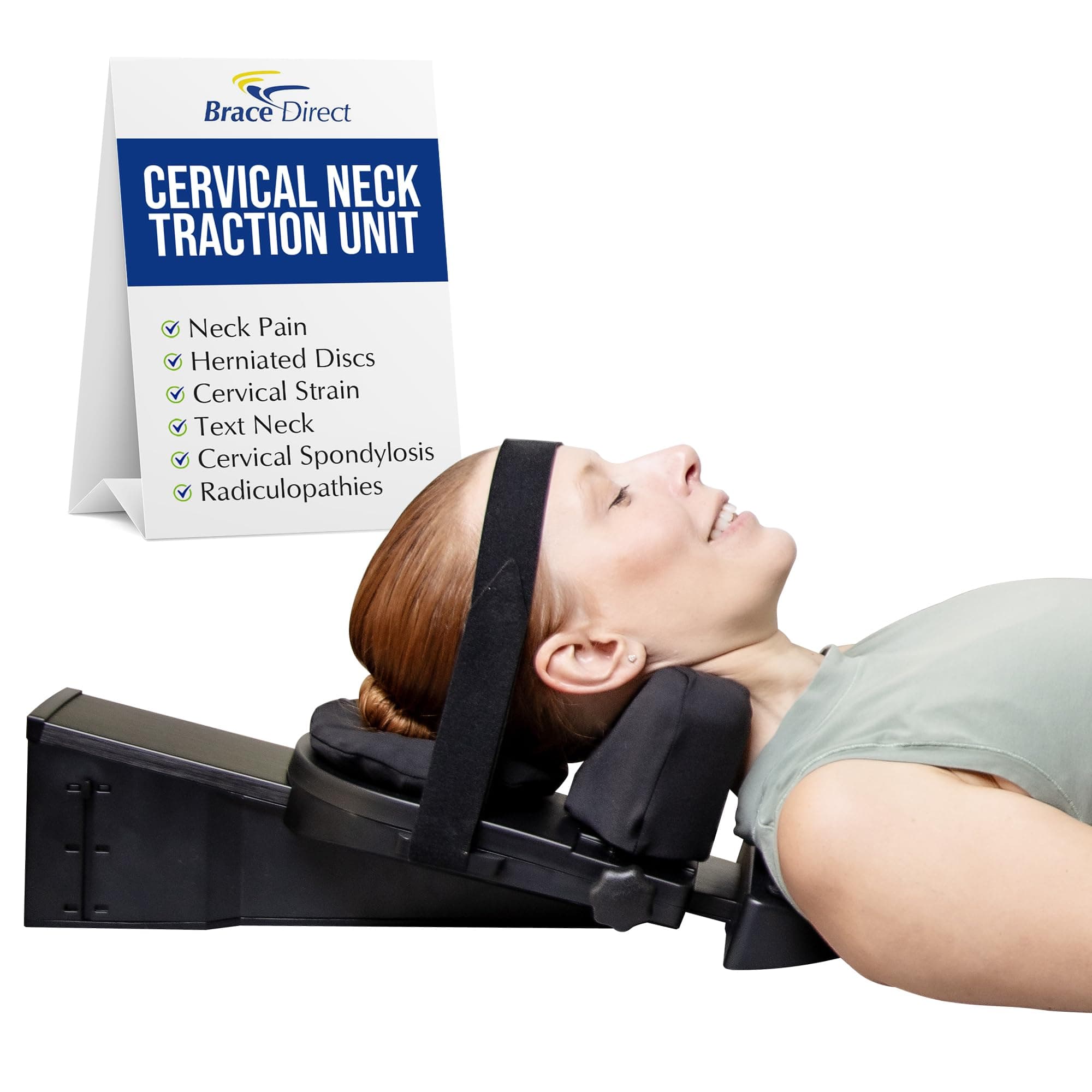 Brace Direct Cervical Traction Device - Medical Grade Neck Decompression Machine for Home with Hot Cold Therapy for Tech Neck, Pinched Nerves, Herniated Disc, Radiculopathy E0849