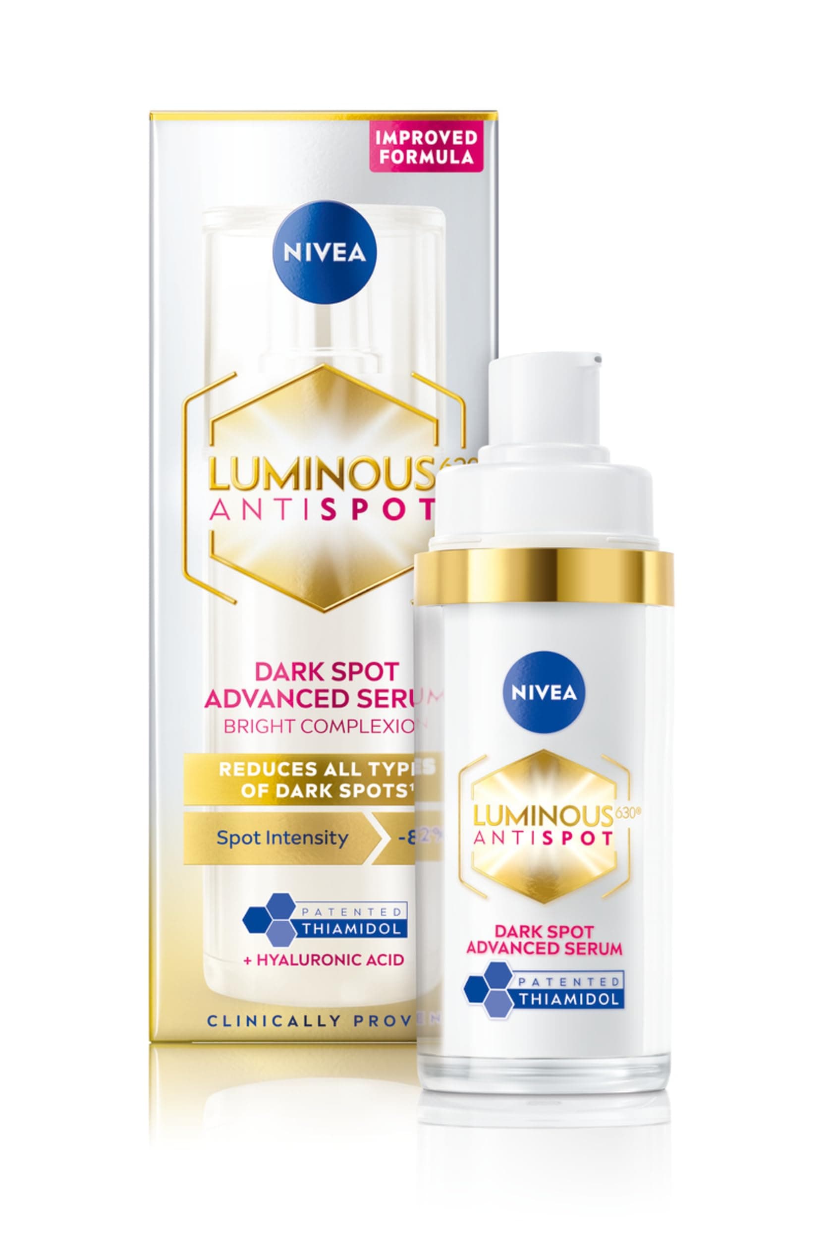 NIVEA LUMINOUS 630 Anti Dark-Spot Advanced Treatment Face Serum (30ml), Dark Spot Corrector Facial Serum, Lightweight Face Moisturiser Dark-Spot Treatment with Hyaluronic Acid