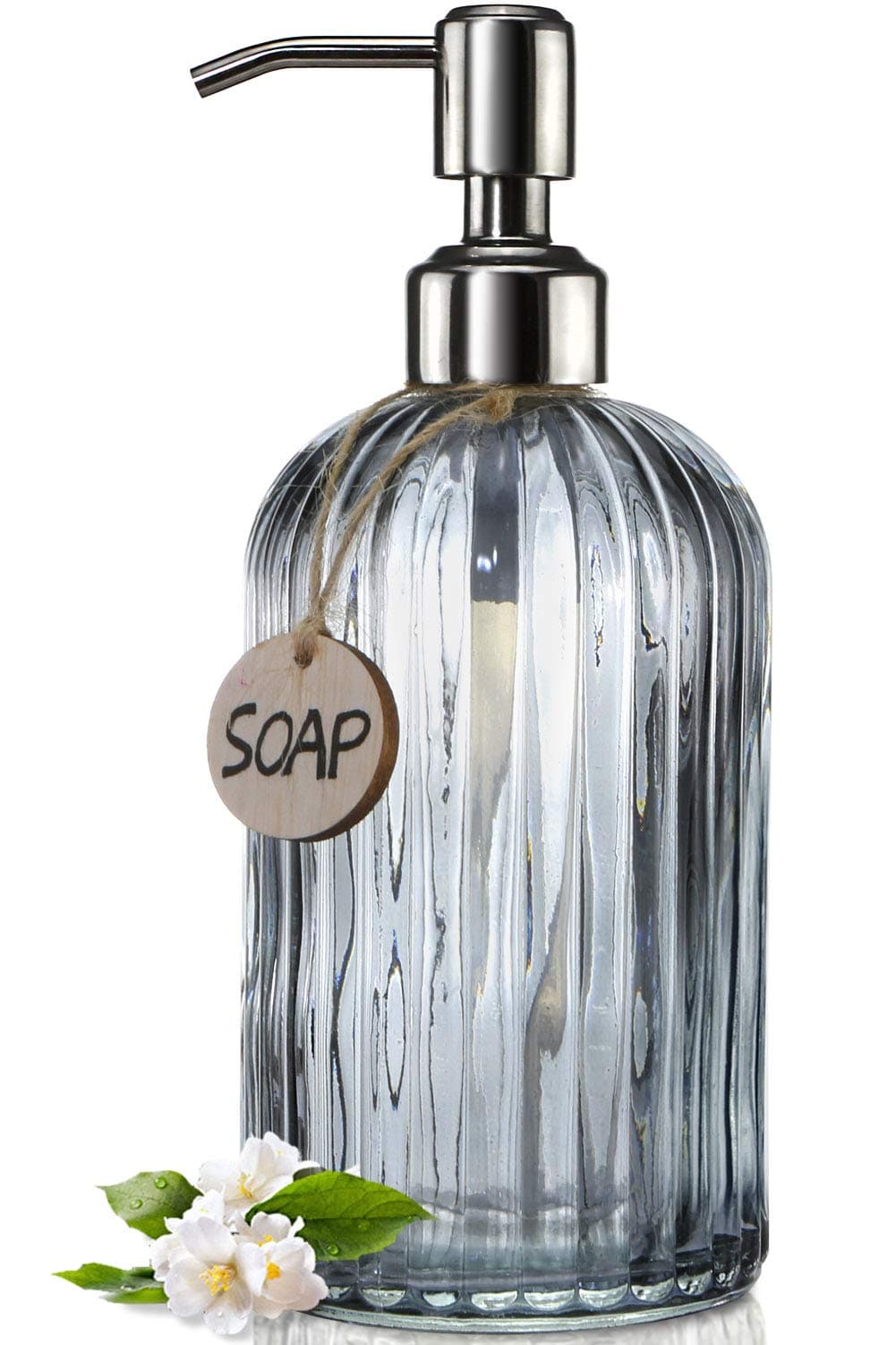 Grey Stripe Soap Dispenser