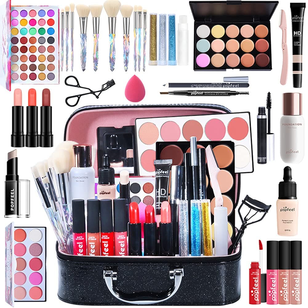 Makeup Set 34 Pieces, All in One Makeup Set, Complete Kit for Women, Essential Cosmetics Pack, Includes Professional Makeup Brush Set, Palette