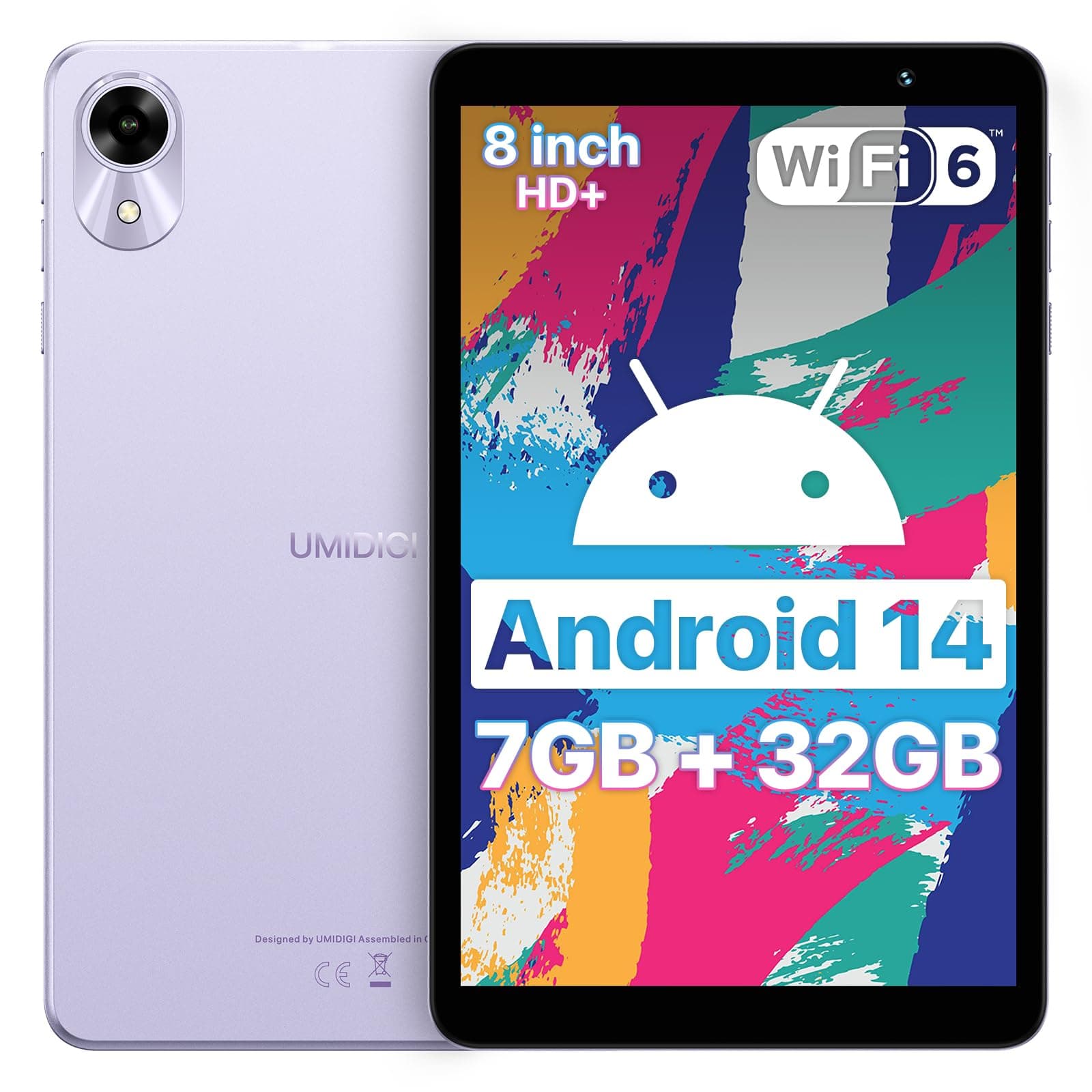 UMIDIGI G1 Tab mini Android 14 New Tablet 2024, 7(3+4)GB+32GB 1TB Expand, Wi-Fi 6 Model, 8 inch Tablet with Quad-Core Processor up to 2.0 GHz, 5000mAh, Dual Camera, BT, 1280*800 HD IPS Touch Screen