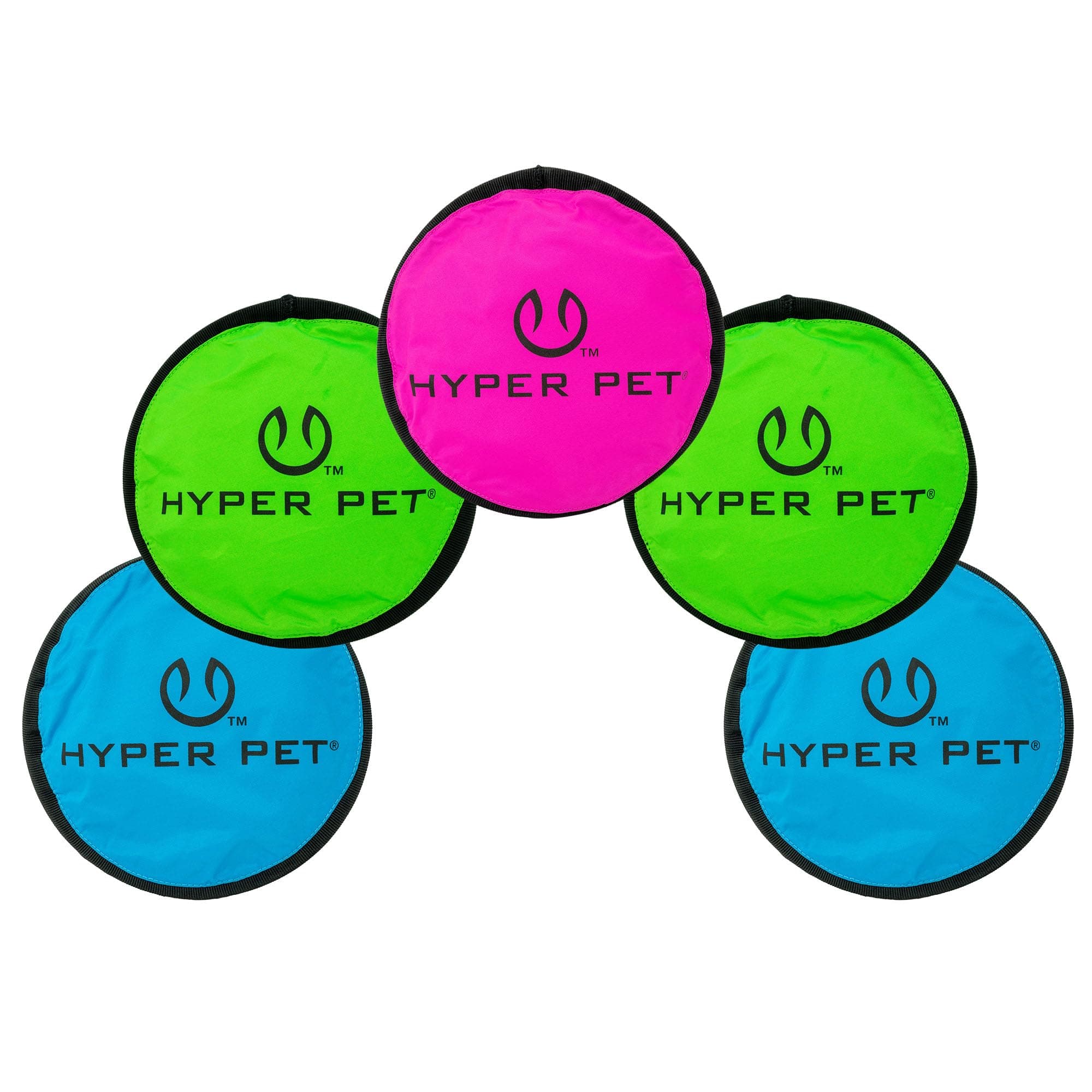 Flippy Flopper 9" Flying Disc Soft Dog Toy, Floats in Water & Safe on Teeth, for All Breeds, Pack of 5 (Colors May Vary)