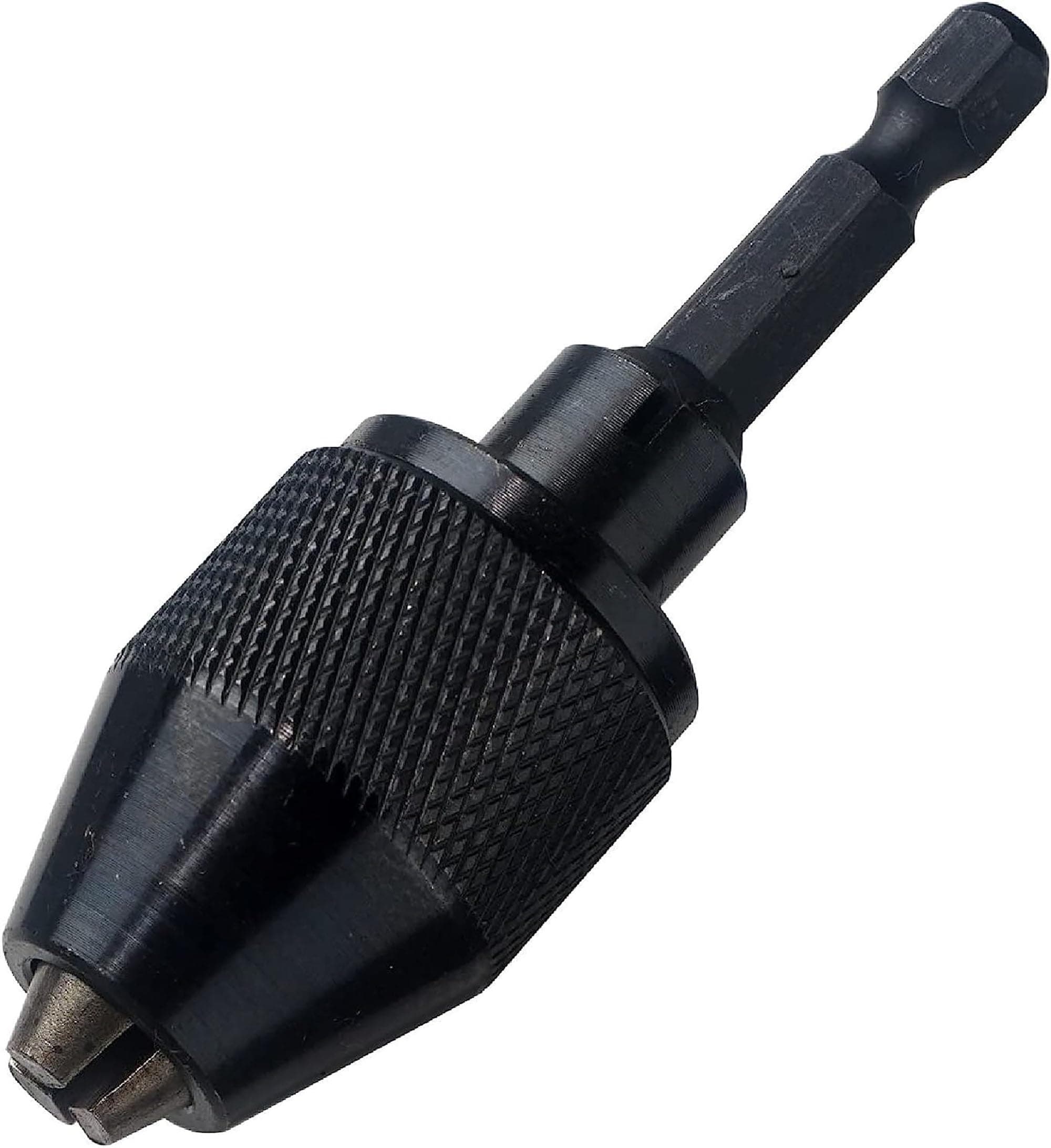 NEIKO 20753A Keyless Drill Chuck for Impact Driver, Chuck Conversion Adapter, 1/4” Hex Shank, Convert Cordless Screwdrivers into Power Drills in Seconds, For Round-Shank Drill Bits, No Keys Needed