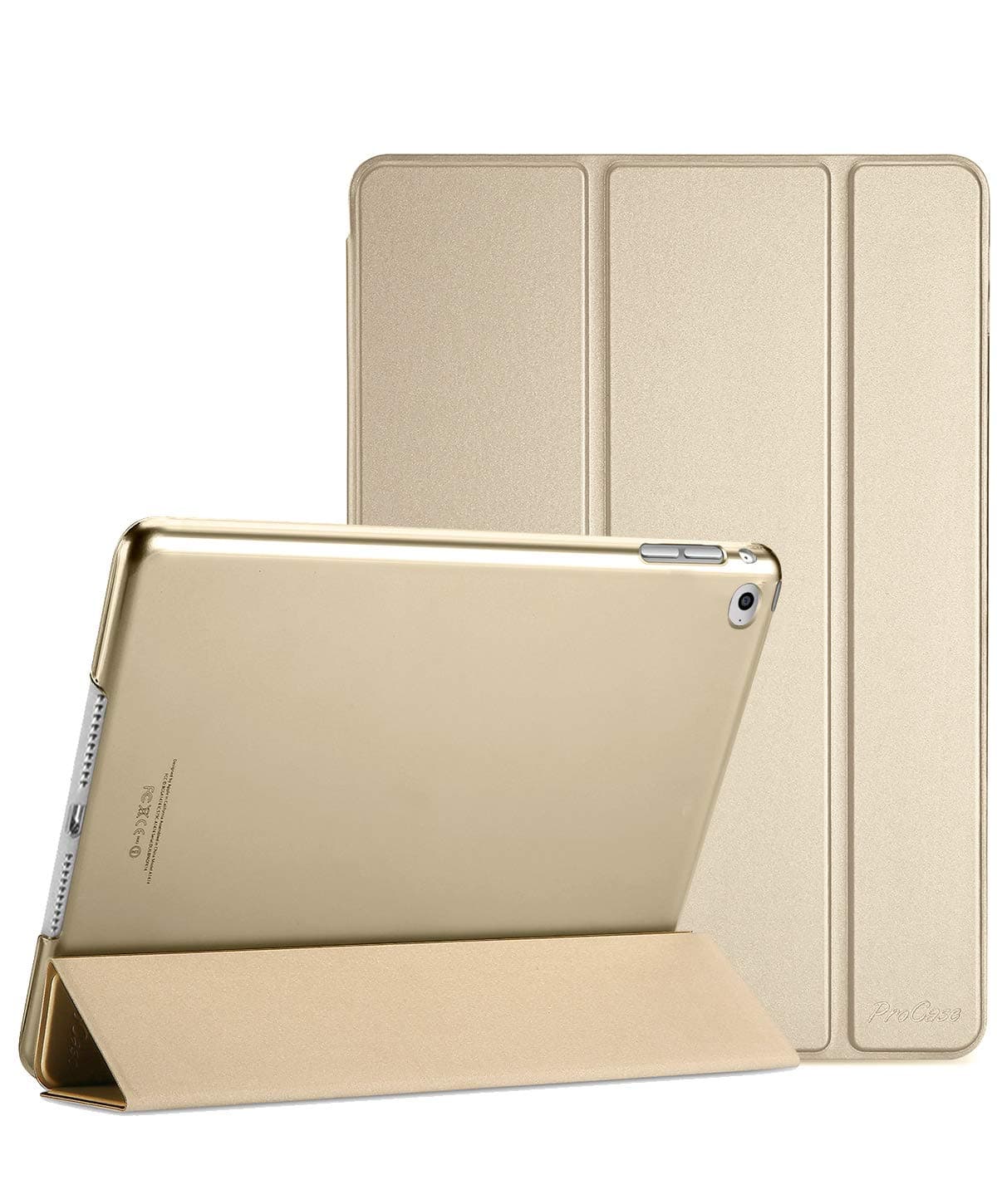 ProCase Smart Case for iPad Mini 4 2015(Model: A1538 A1550), Ultra Slim Lightweight Stand Case with Translucent Frosted Back Smart Cover for iPad Mini 4th Gen 2015 7.9 Inch -Gold