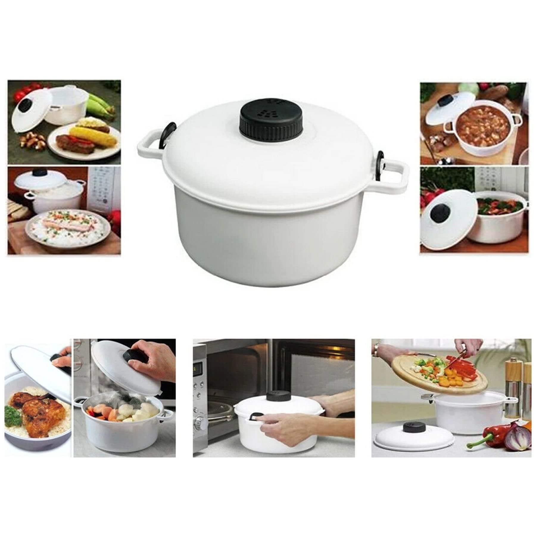 Microwave Pressure Cooker Easy Cook Micro Kitchen Compact Rice Vegetable