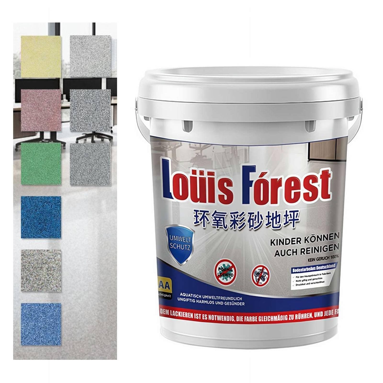 High-Gloss Marble Effect Epoxy Floor Coating, Quick Dry Waterproof Floor Paint Imitation Marble Paint, Epoxy Floor Paint, Garage Floor Paint, Asphalt Paint, Water-Based Epoxy Floor Paint(Light Blue)