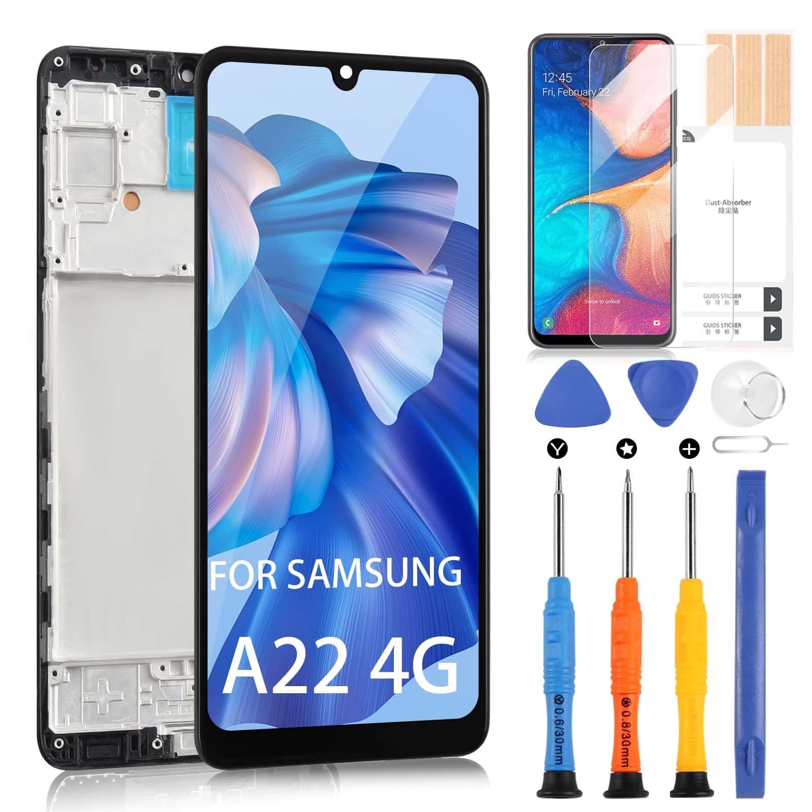 Original for Samsung Galaxy A22 4G LCD Screen Replacement, LCD Display for A22 4G SM-A225F SM-A225M Touch Digitizer Screen Full Assembly with Frame (Not for A22 5G)