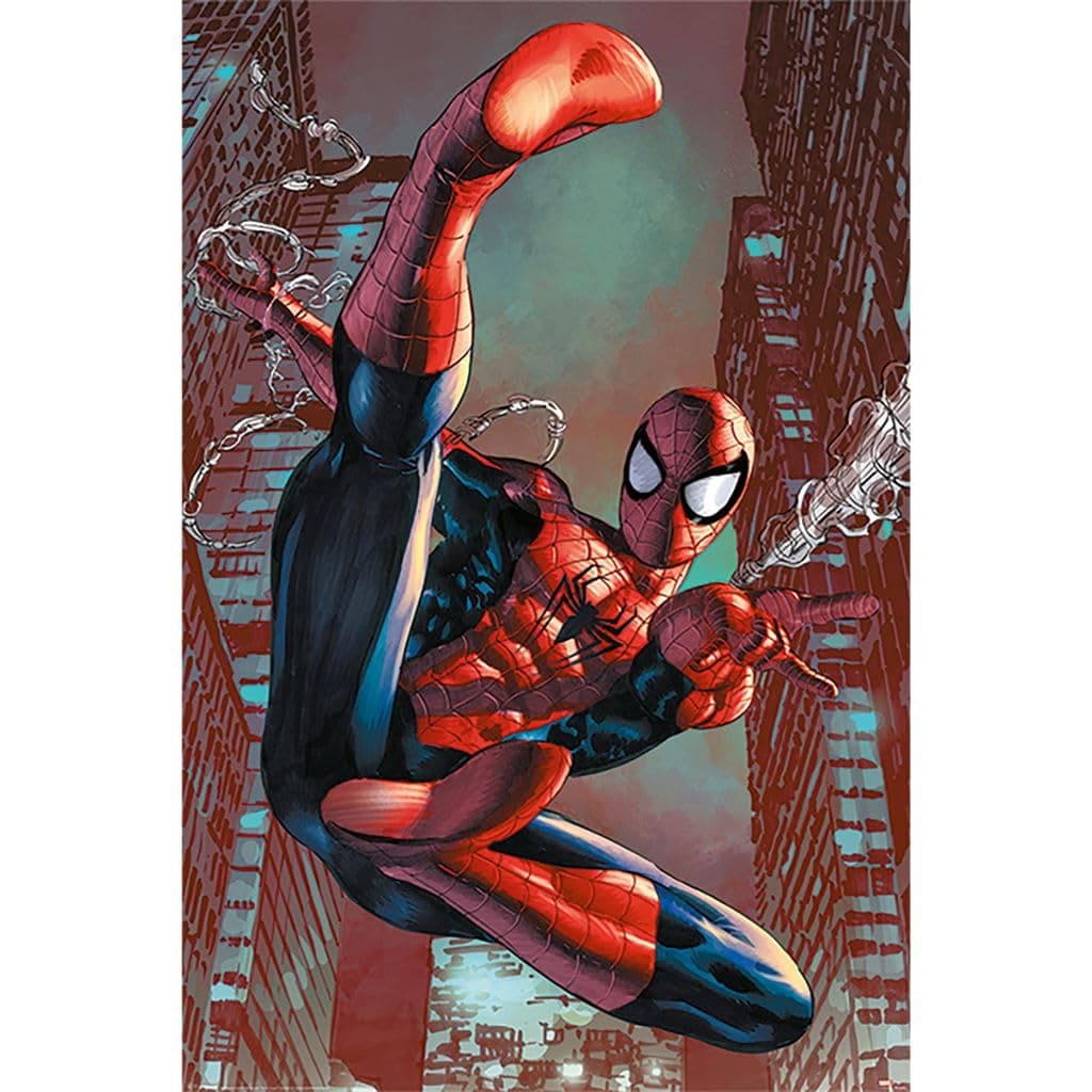 Marvel Comics Pyramid International Web Slinger Maxi Poster, Wood, Multi-Colour, 91.5 x 61 x 0.02 cm