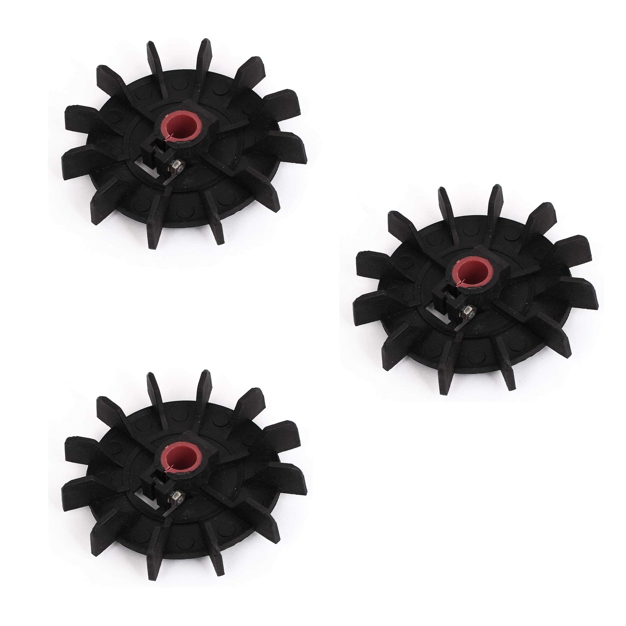 1Pcs 15mm/0.6" Inner Diameter Plastic 12 Impeller Air Compressor Motor Fan Blade Vane Wheel Replacement Black