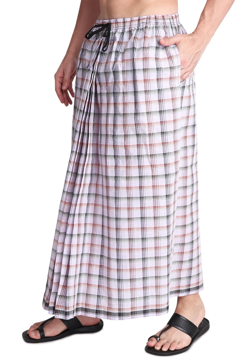 Gowri Tex Elastic Premium Lungi with Dual Packet Pack of 1