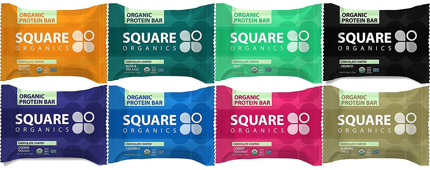 Squarebar Organic Protein Bar Ultimate Variety Pack (8 Pack)