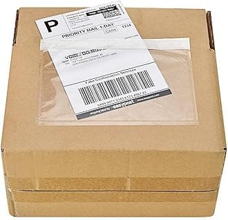 RBHK 7.5" x 5.5" Clear Adhesive Top Loading Packing List / Shipping Label Envelopes (200 Pack)