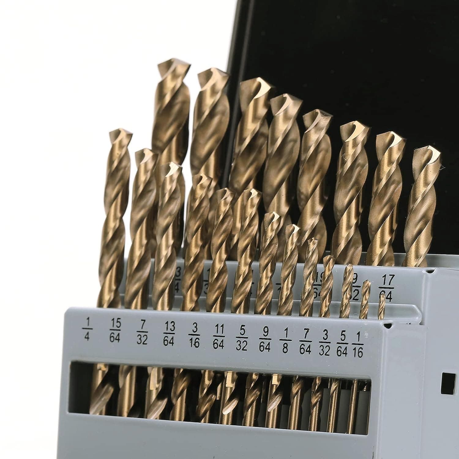 21Pcs Cobalt Drill Bits Set, M35 HSS, 135 Degree Tip, Twist Jobber Length Drill Bit for Hardened Metal, Cast Iron, Stainless Steel, Plastic and Wood with Metal Indexed Storage Case 1/16"-3/8"