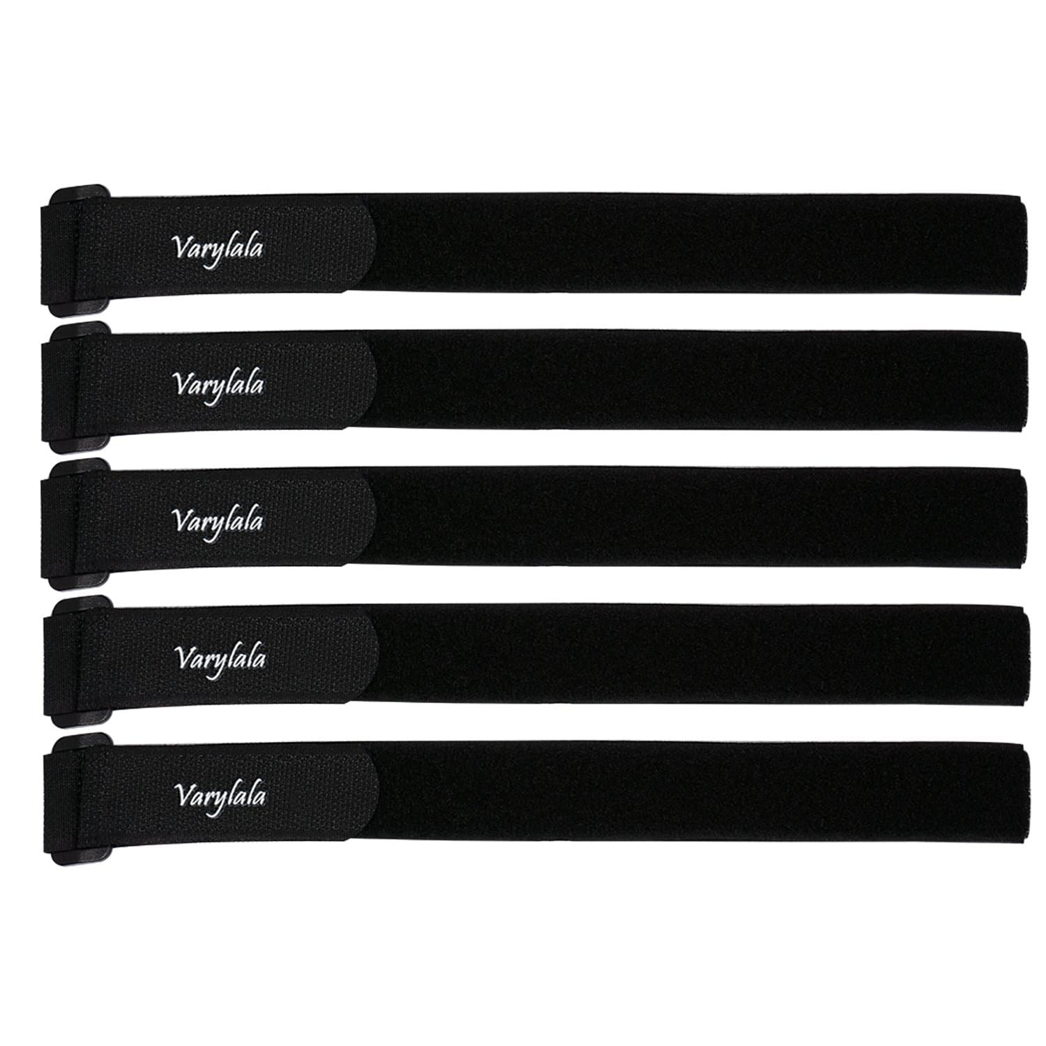 5 Pcs Hook and Loop Securing Straps Tie Downs Fastening Straps (1''x24'', Black)