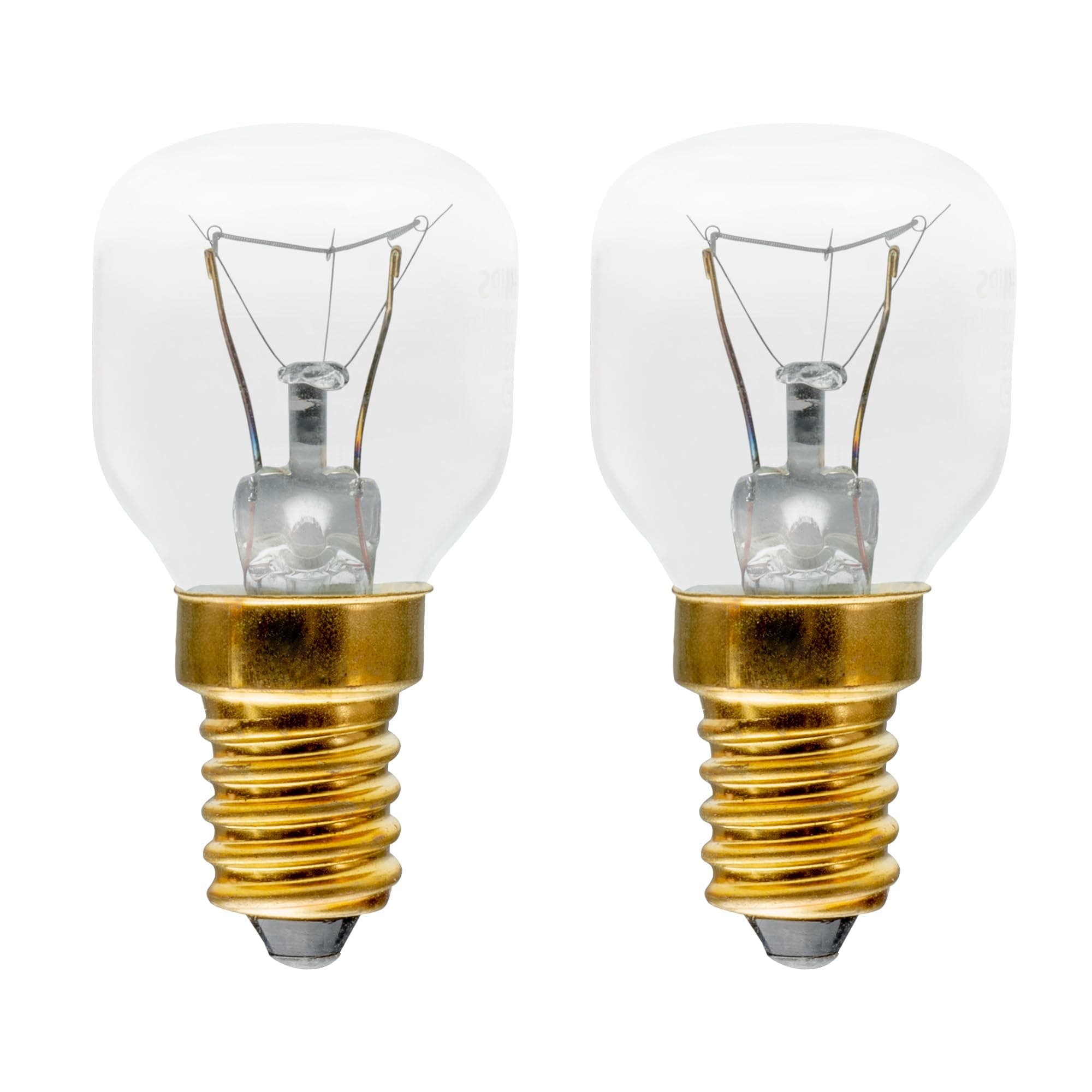 – 2 x Philips Oven 40w Lamp SES E14 Small Screw Cap 300° Cooker Light Bulb Fits AEG/Bosch/Siemens/Neff/Hotpoint, Gold