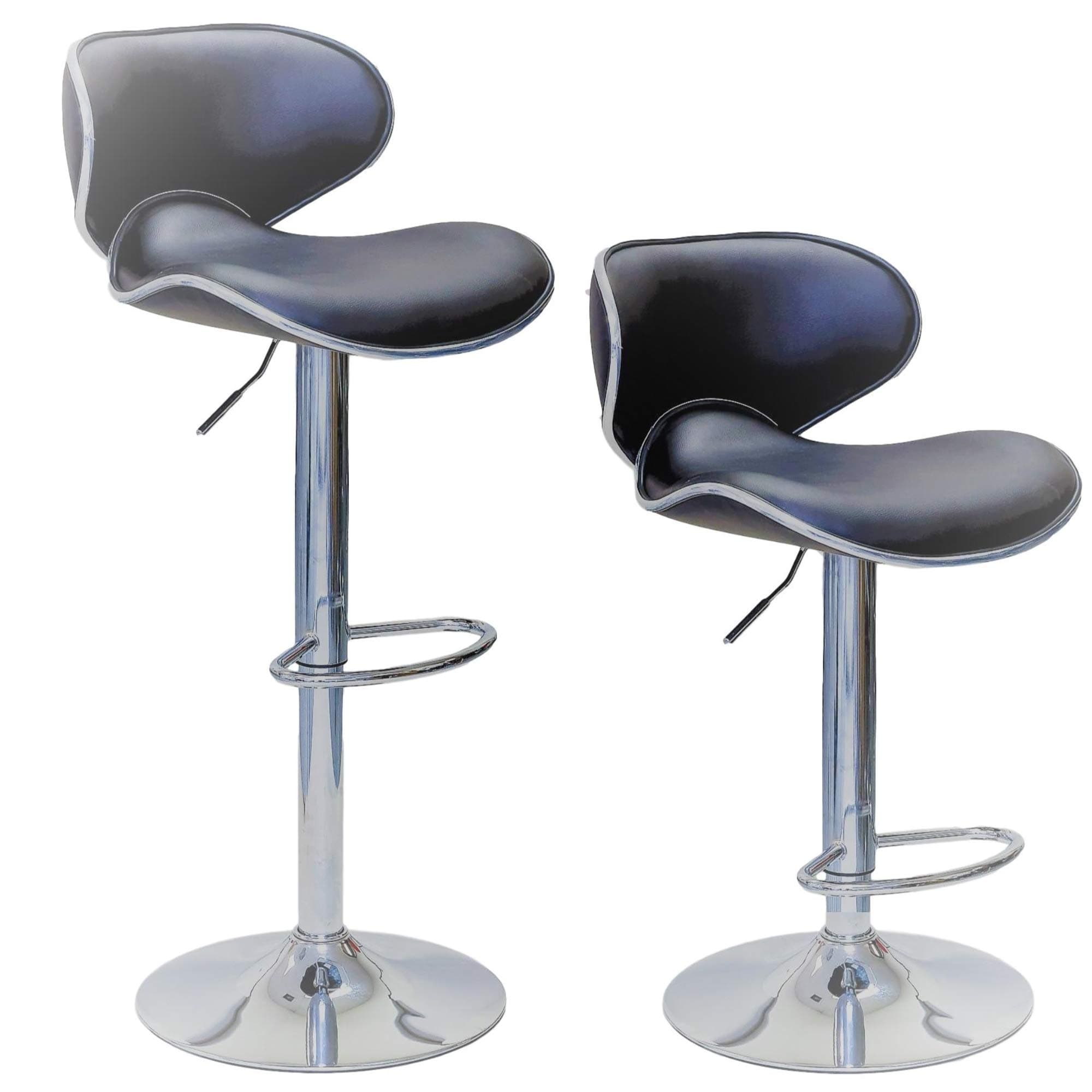 ViscoLogic Series Oasis Height Adjustable Swivel Leatherette Saddle Bar Stool (Set of 2 Stools) (Gray (Grey))