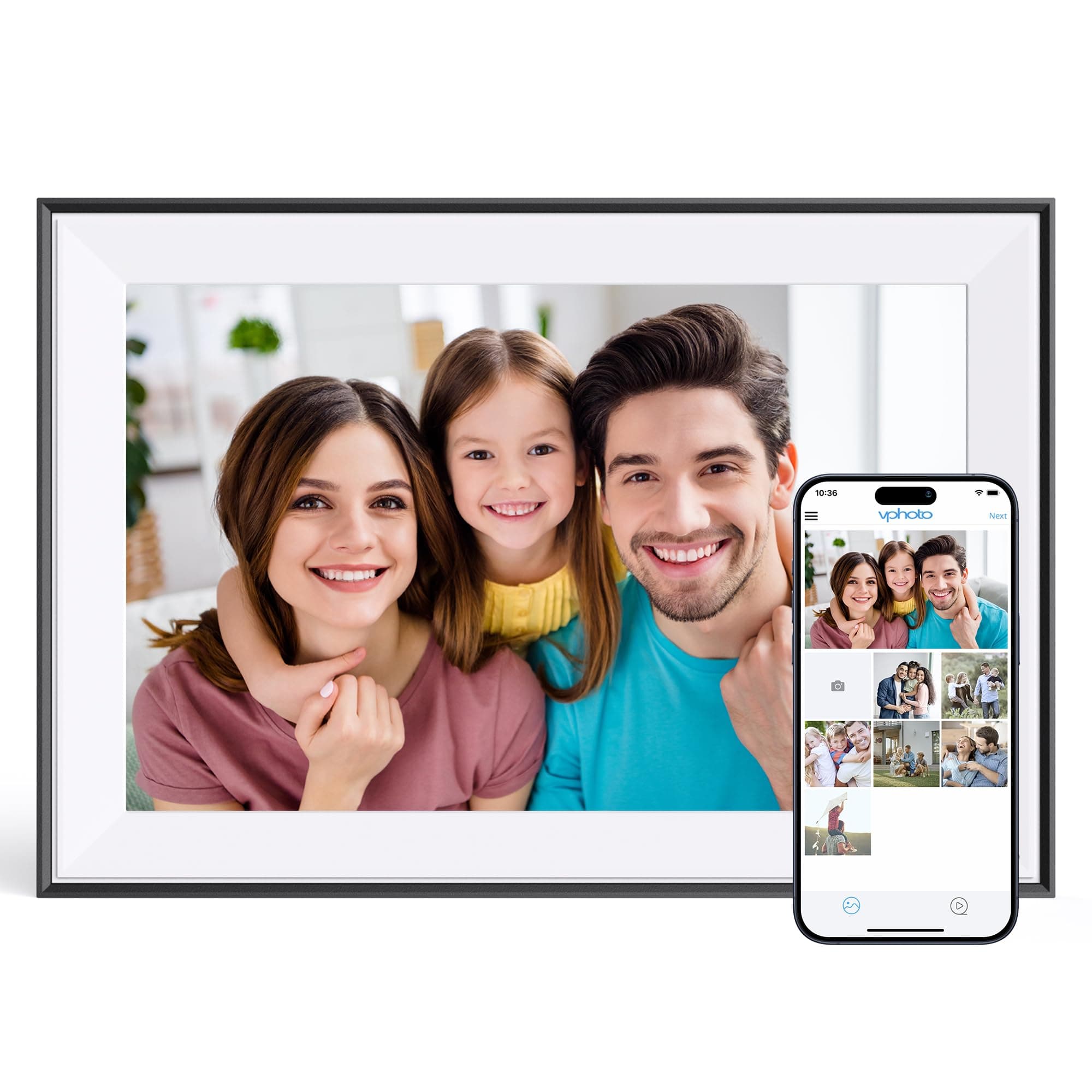 Dragon Touch Digital Picture Frame - 10.1 inch IPS Touch Screen WiFi Digital Photo Frame Display, 16GB Storage, Auto-Rotate, Share Photos via App