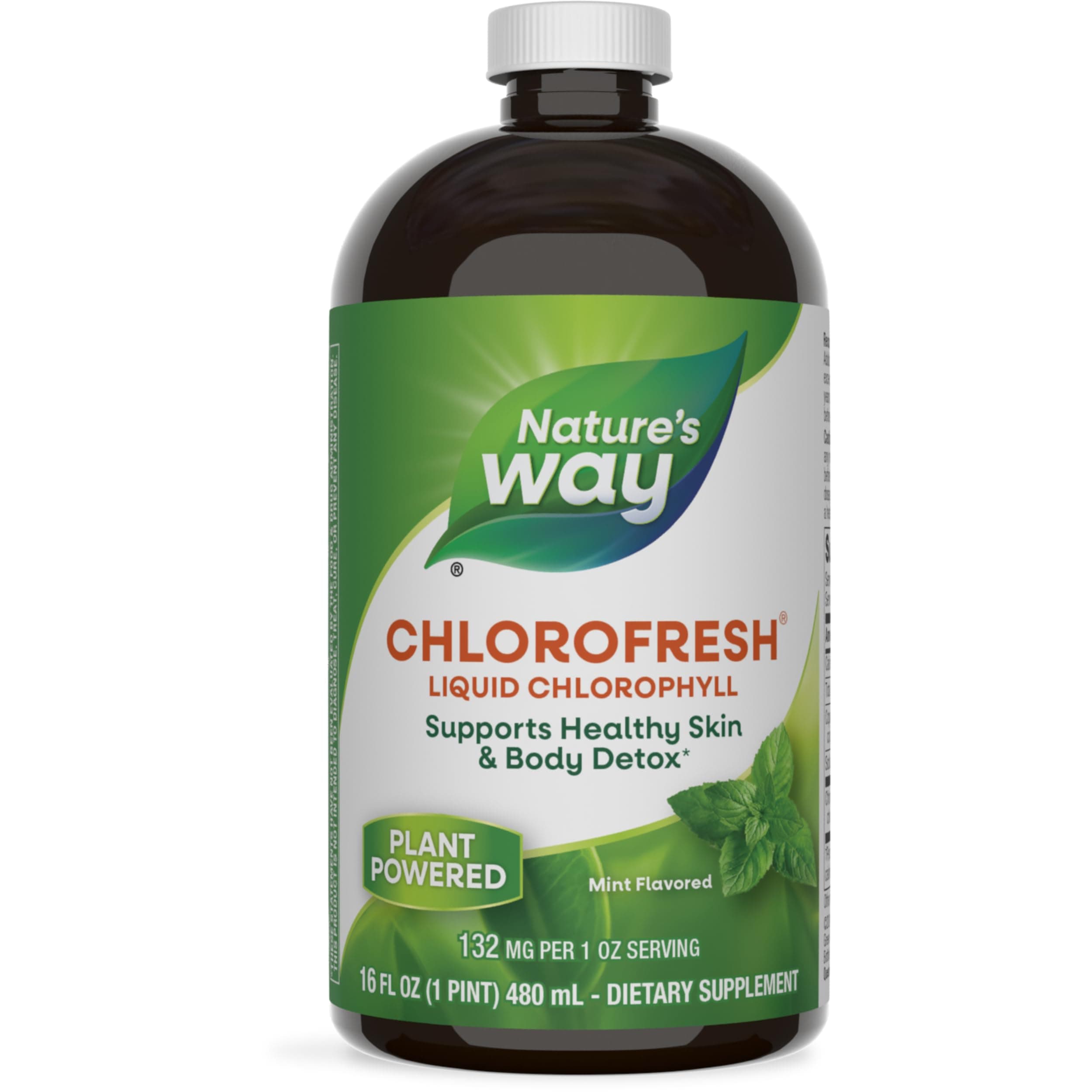 Chlorofresh Liquid 16 Fl Oz (480 ml) | Internal Deodorant - Supports Healthy Skin & Body Detox | Plant powered Liquid Chlorophyll - Mint Flavored