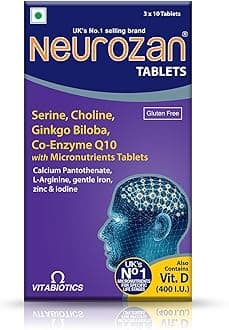 Meyer Neurozan - Enhance Cognitive Functions with Ginkgo Biloba, Serine, Choline, Magnesium - Stress Relief, Anxiety Support, and Sleep Health - Gluten-Free Multivitamin, 1 count, 30 capsules