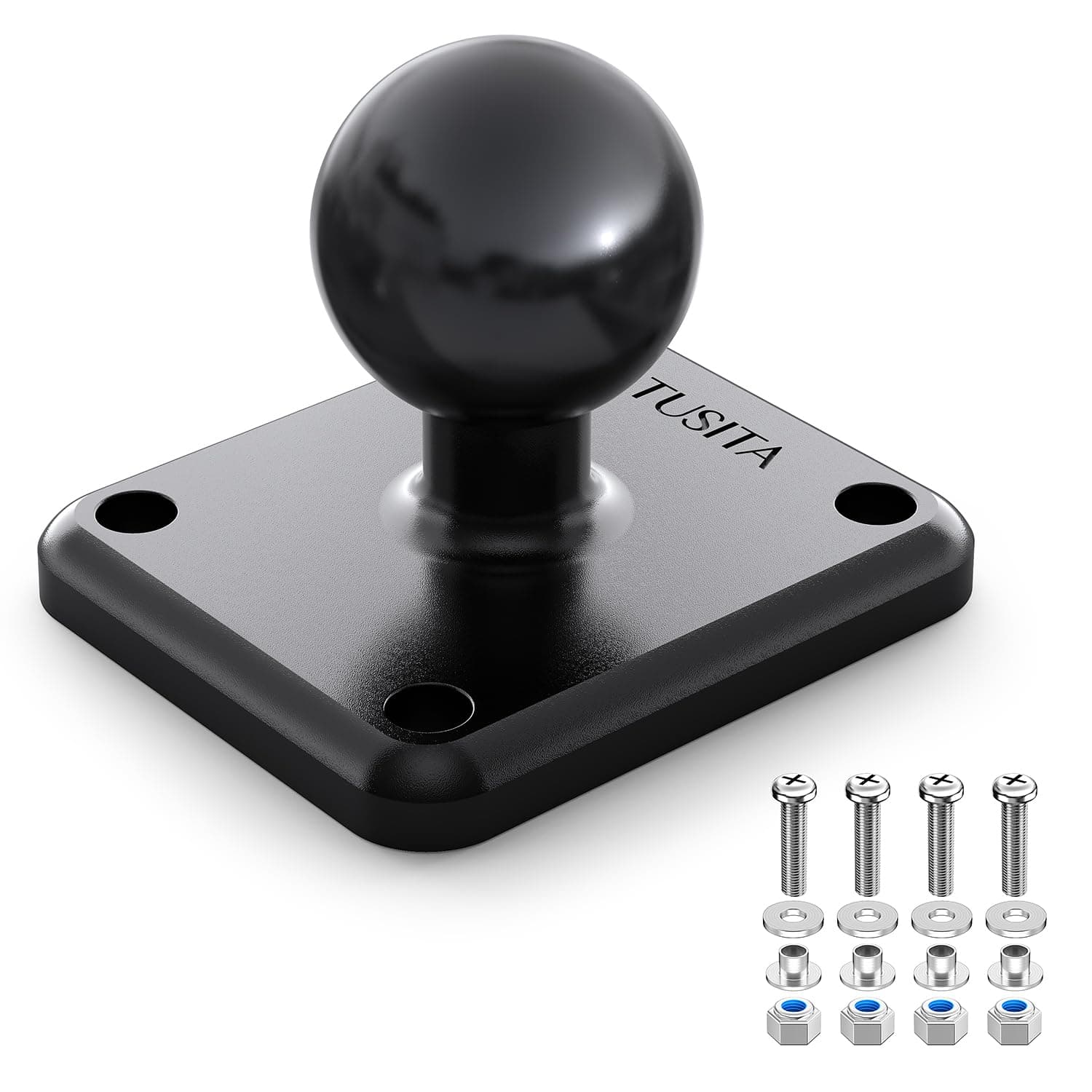 – TUSITA Metal Rectangular AMPS Connection Plate with B Size 1" Ball