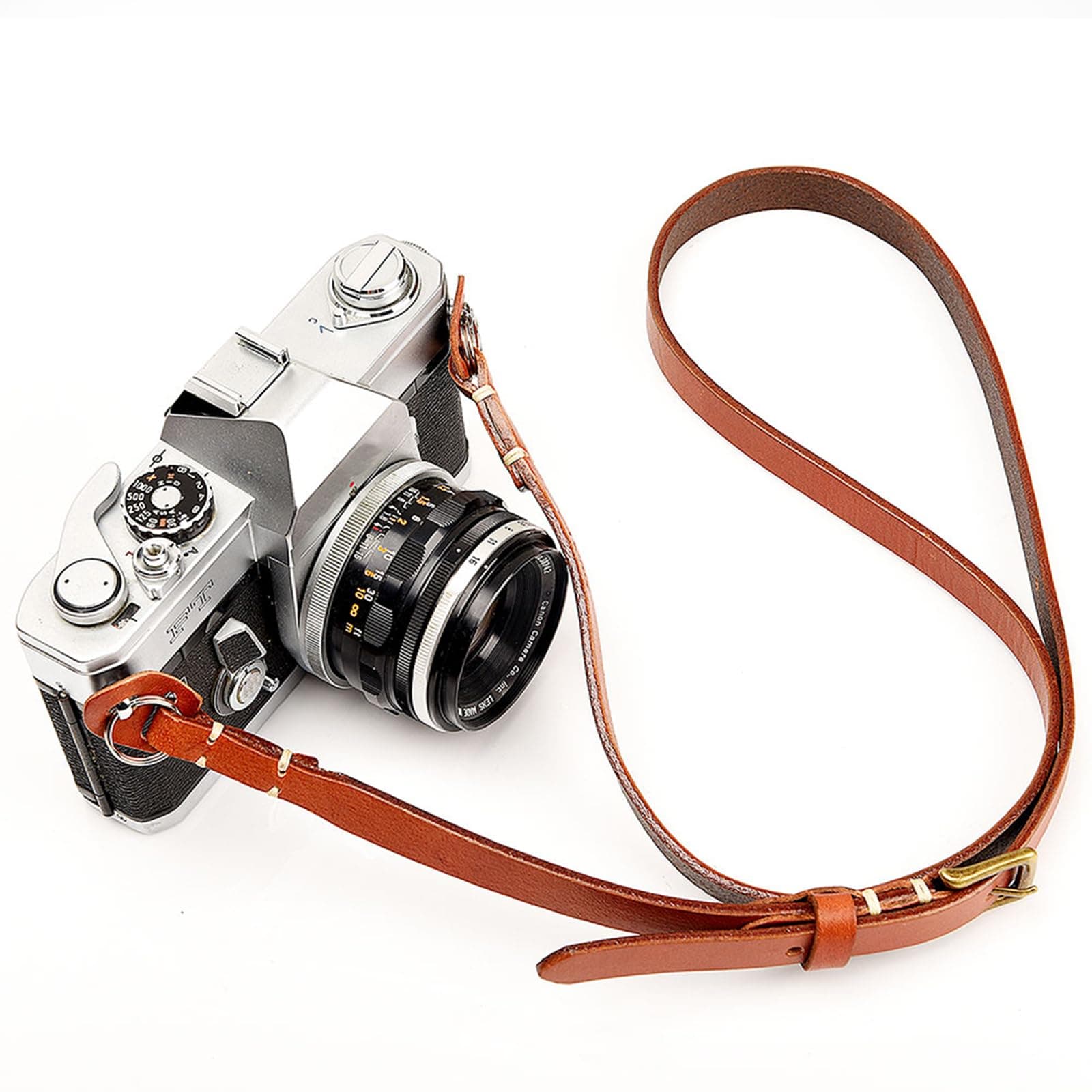 CP006 Genuine Leather Camera Strap Adjustable Vintage Shoulder Neck Strap for Fuji Sony Olympus Leica Canon DSLR & Mirrorless Cameras