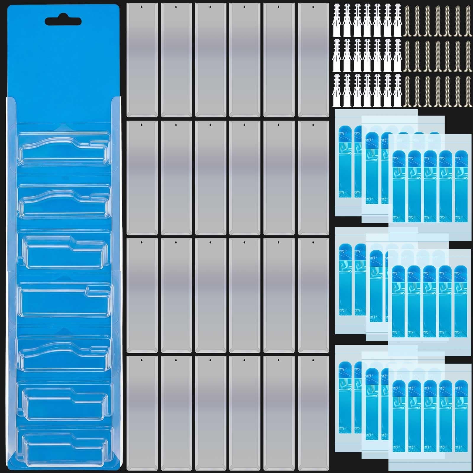 RattanView 25 Pcs Model Car Display Cases Wall Mount Holds Up to 100 Cars Compatible with Hot Wheels Toy Car Organizer Diecast Blister Car Display Shelf for Packaged Small Wheels Storage (16.7 x 4.4)