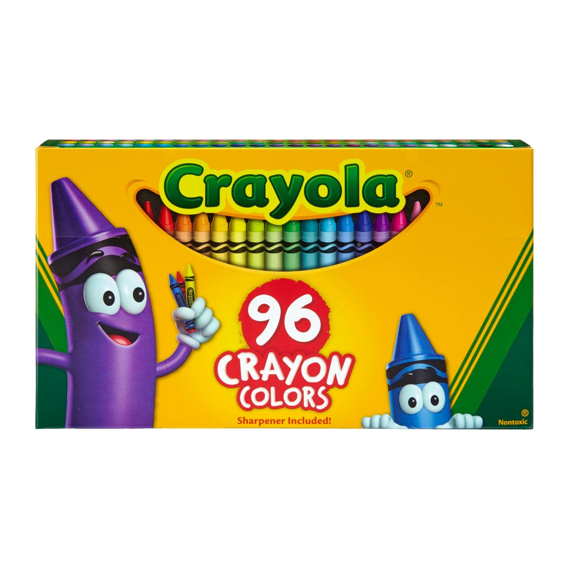 Crayola Classic Color Crayons in Flip-Top Pack with Sharpener, 96 Colors, Gift for Kids