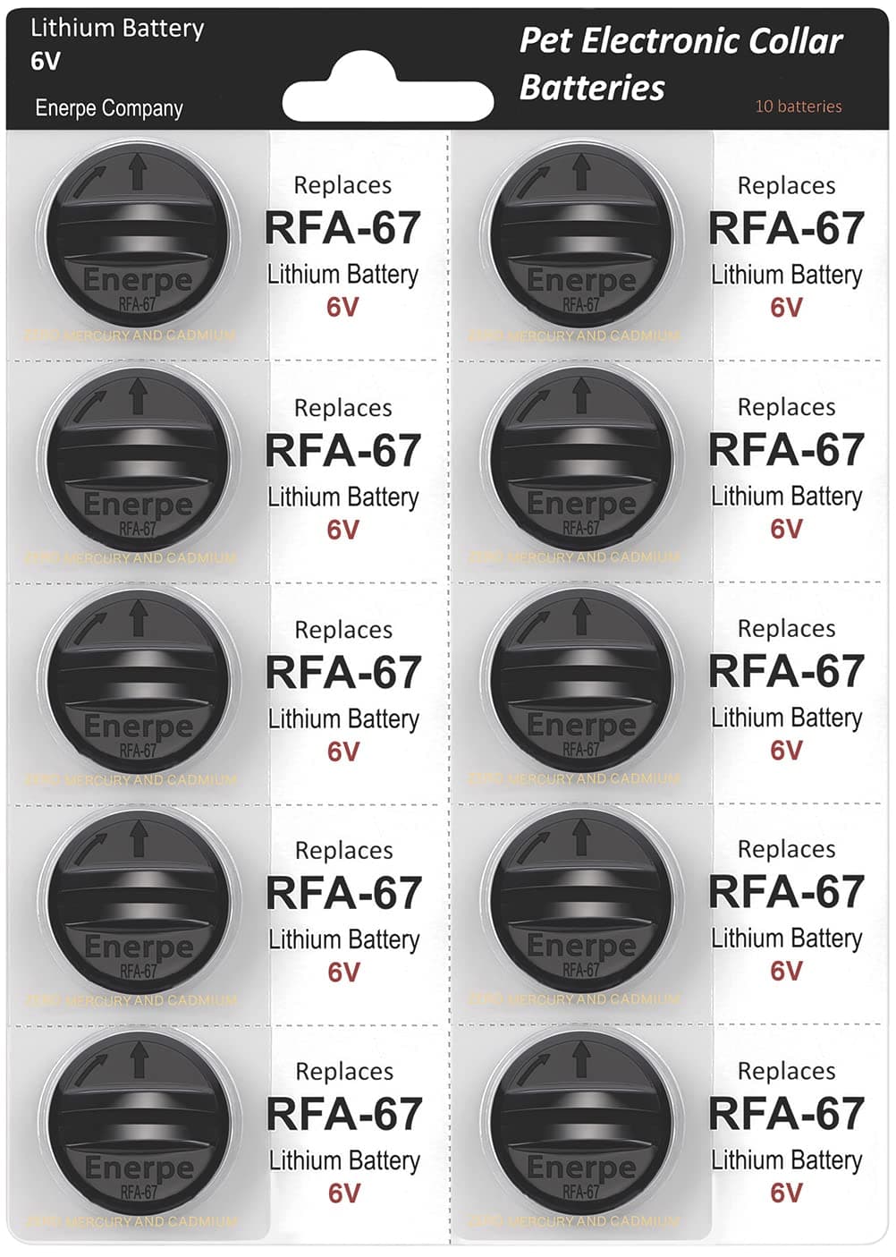 RFA-67 RFA-67D-11 6V Replacement Battery Long-Lasting & High Capacity Compatible with PetSafe Electronic Collars 10-Pack
