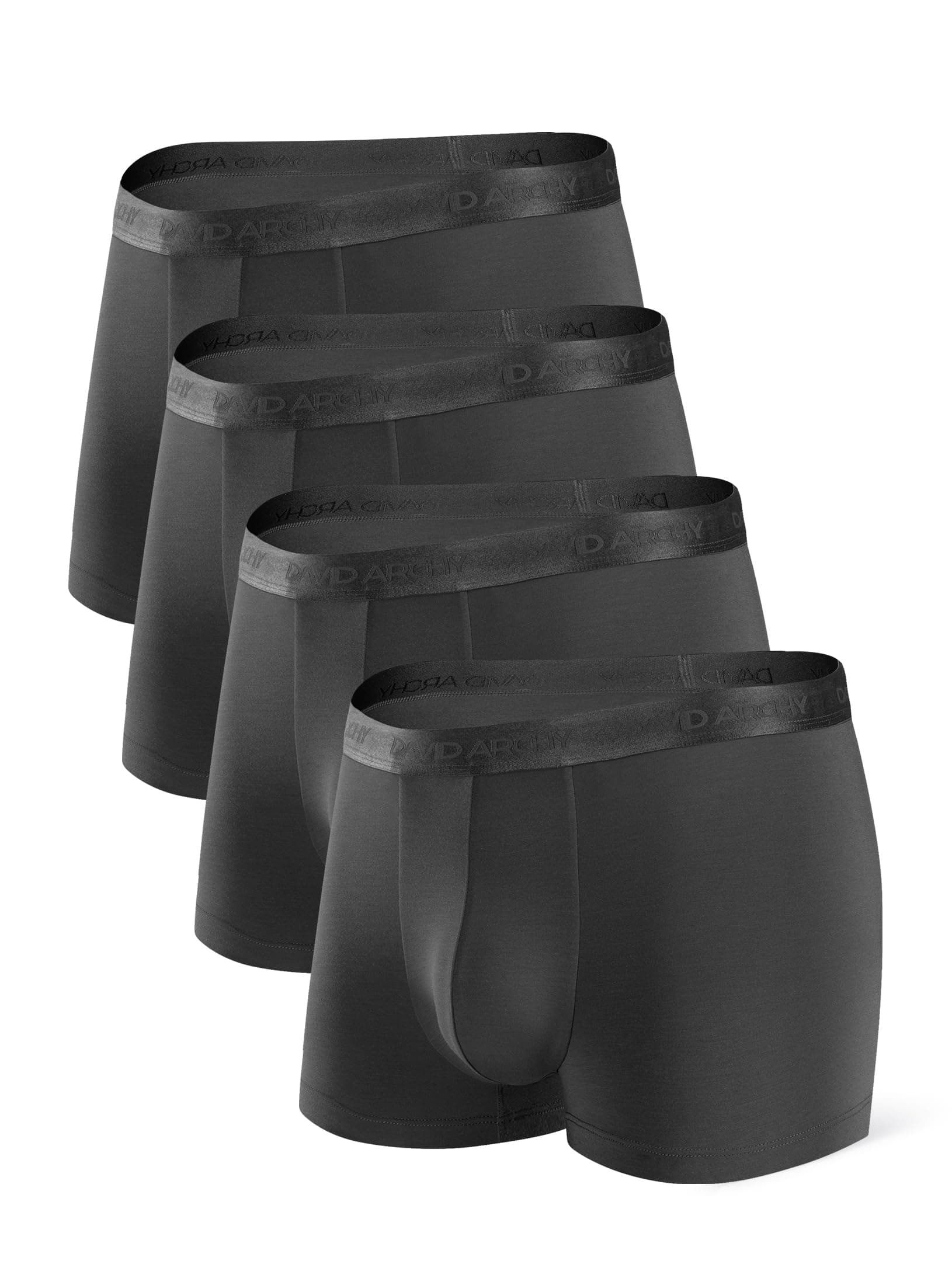 DAVID ARCHY Men's Underwear Ultra Soft Micro Modal Trunks Boxer Briefs with Fly Boxer Shorts